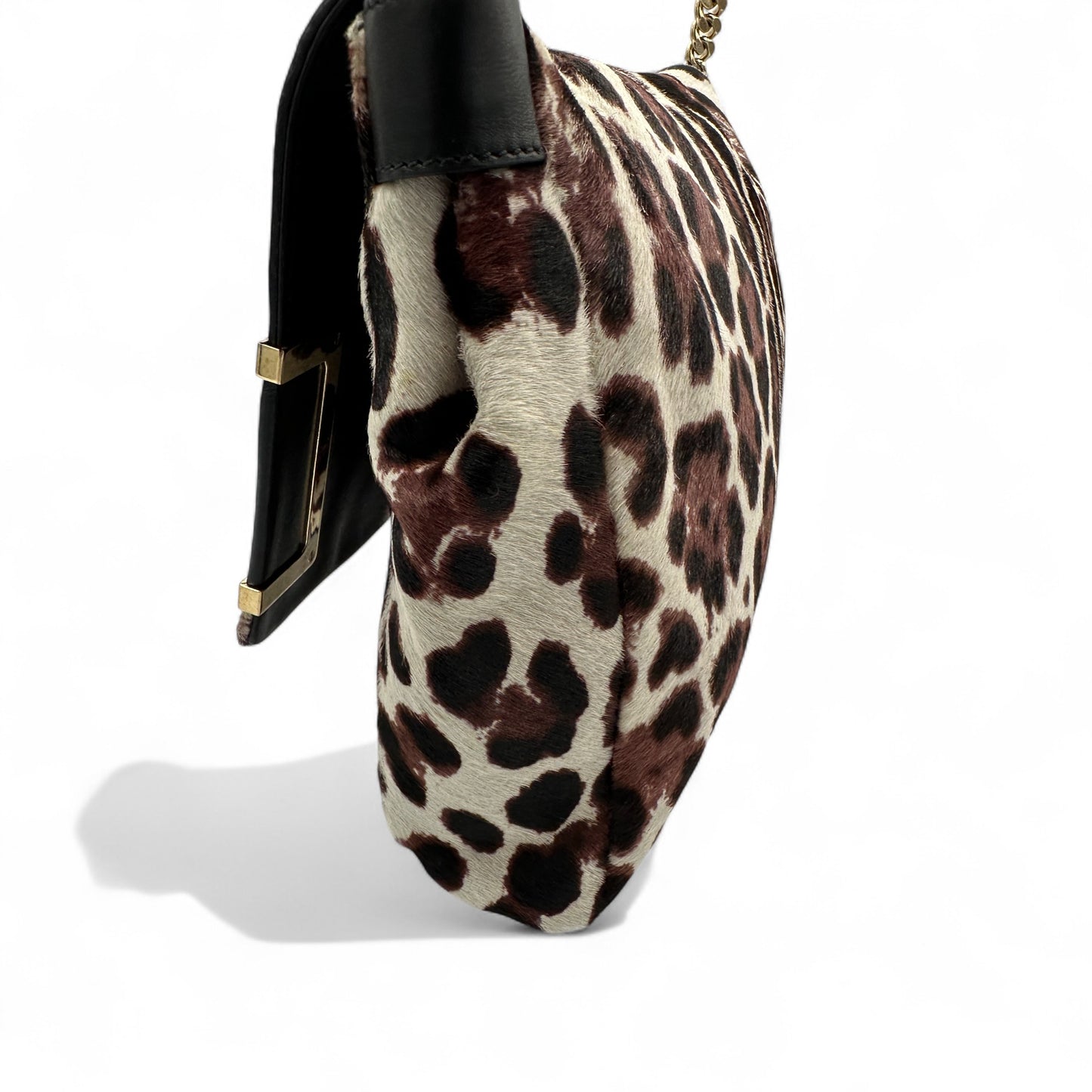 Jimmy Choo Leopard Print Ally Flap Shoulder Bag