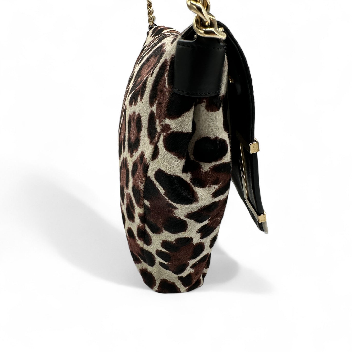 Jimmy Choo Leopard Print Ally Flap Shoulder Bag
