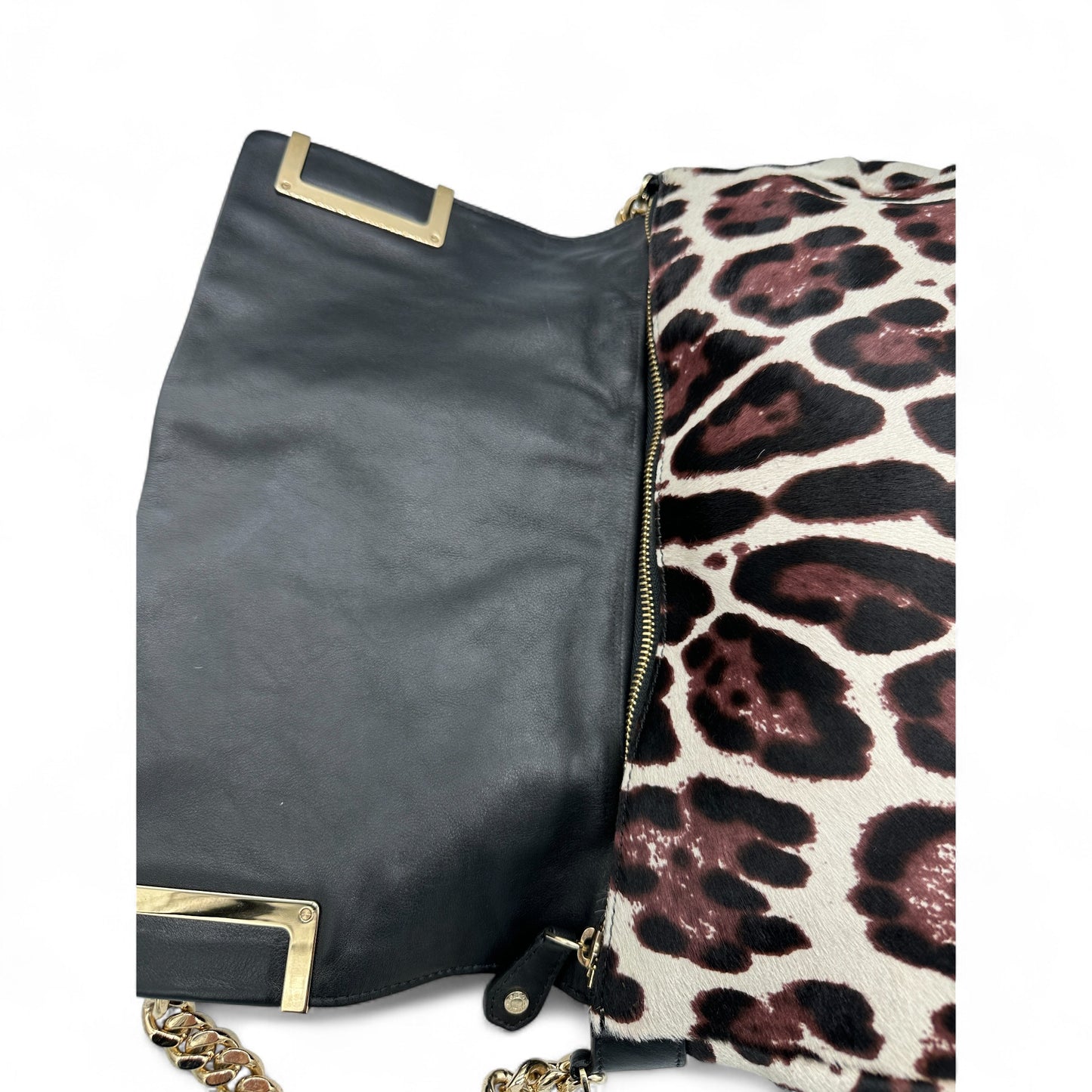 Jimmy Choo Leopard Print Ally Flap Shoulder Bag