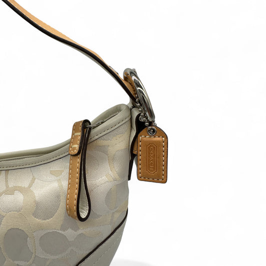 Vintage Coach 1850 White Optic Monogram Shoulder Bag