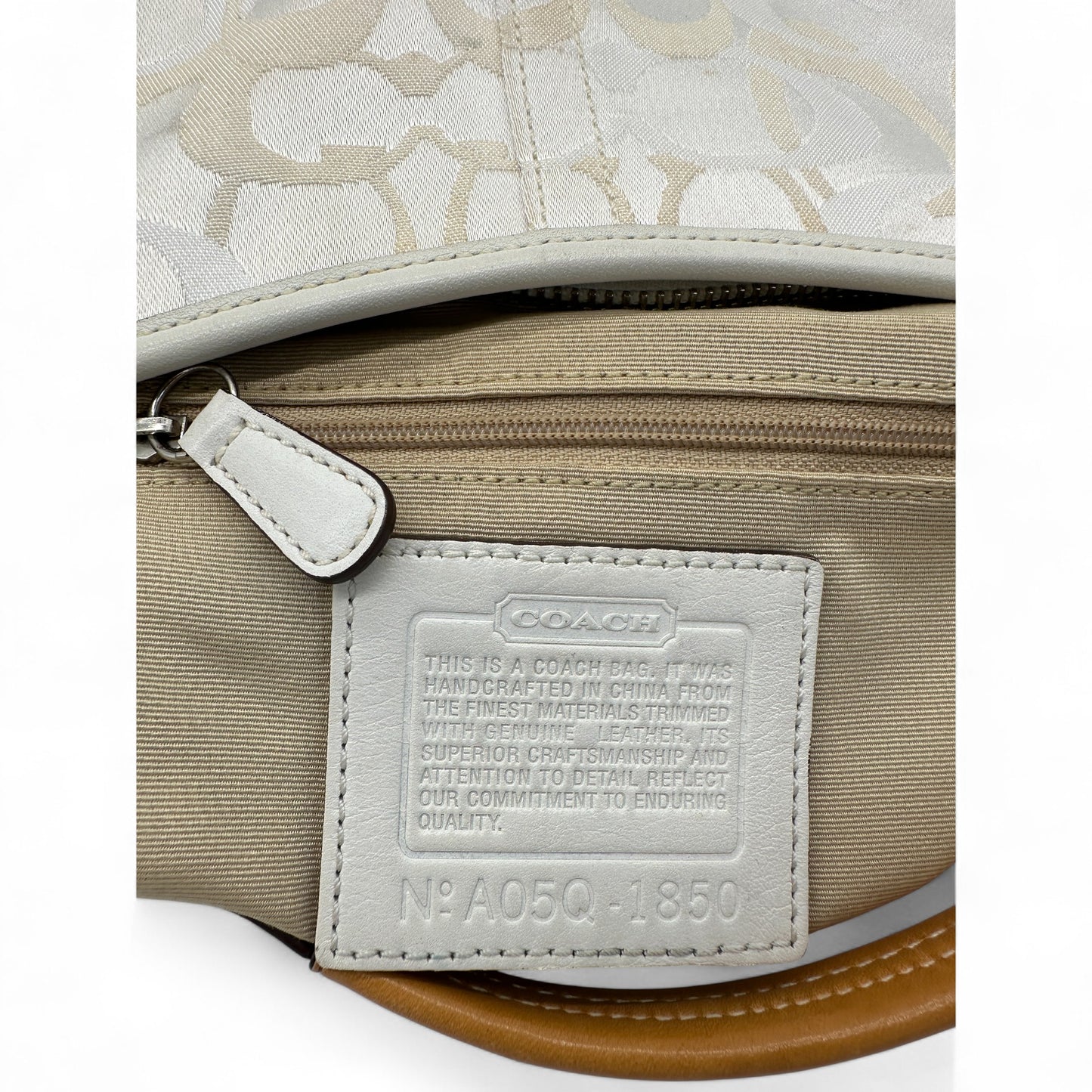 Sac bandoulière Coach 1850 blanc monogramme optique vintage