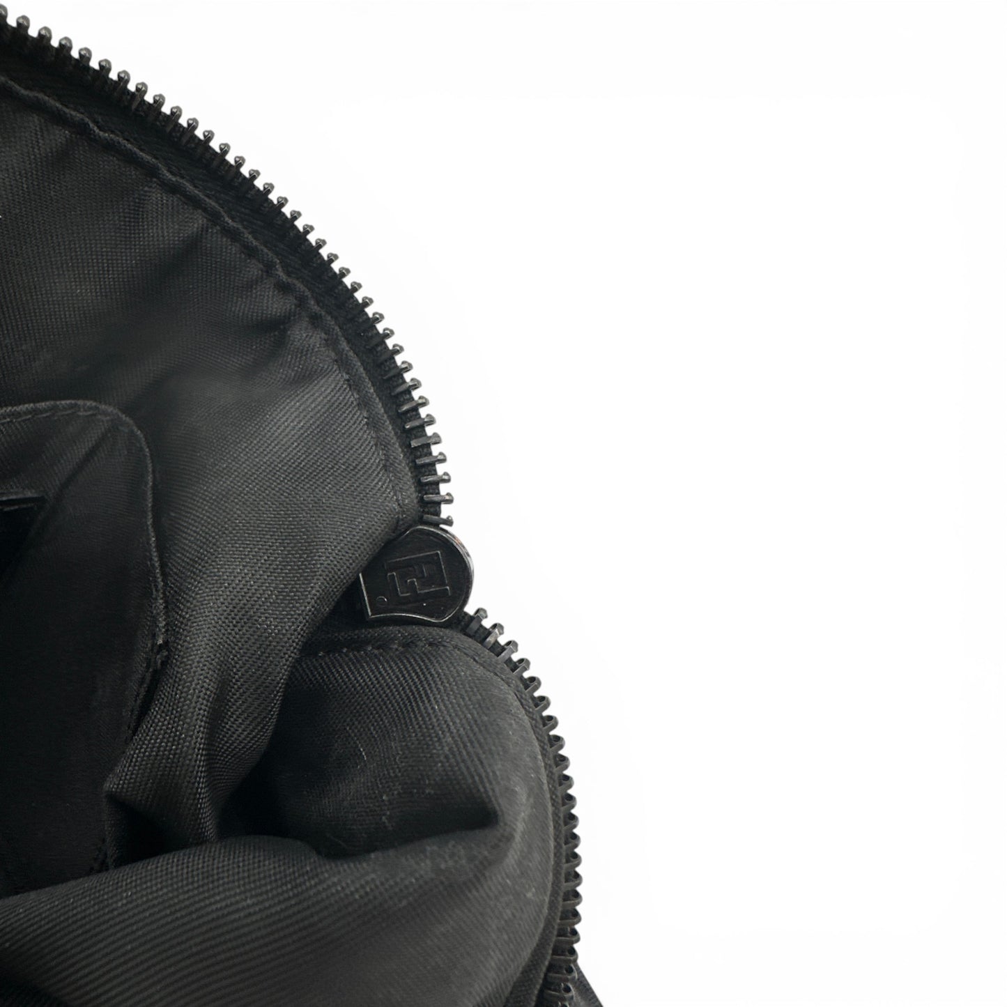 Vintage Fendi Black Zucchino Shoulder Bag