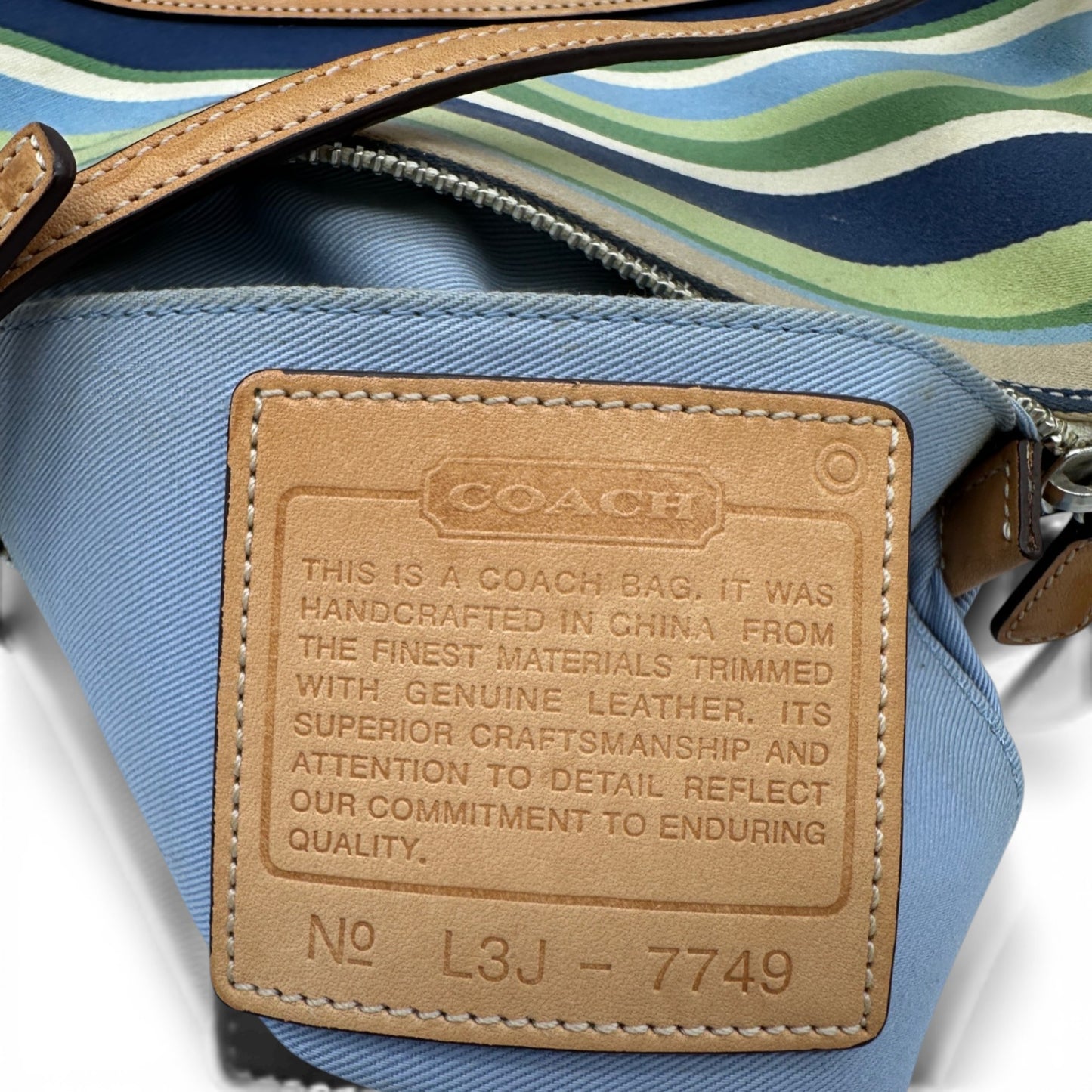 Vintage Coach 7749 Stripe Demi Mini Shoulder Bag