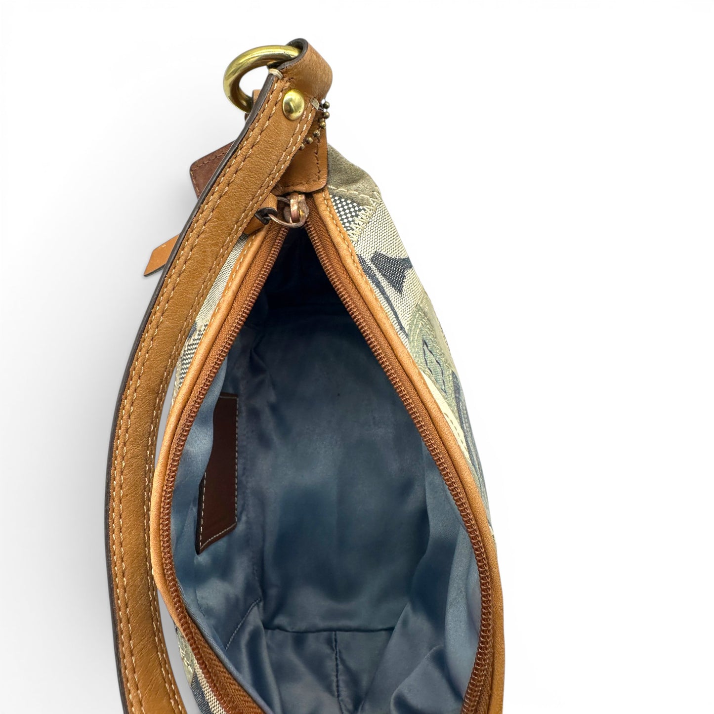 Sac bandoulière vintage Coach F13720 Carly en patchwork de denim