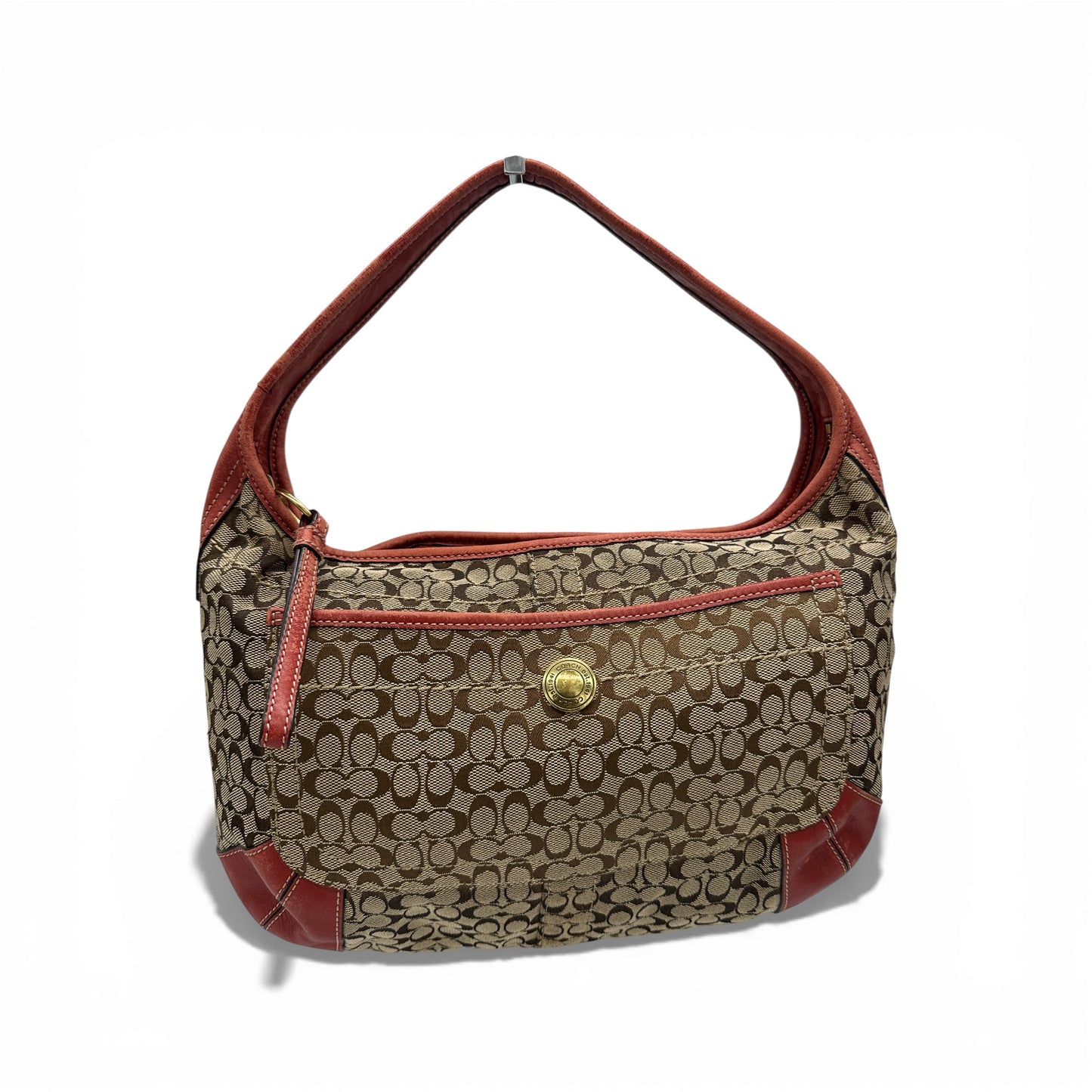 Vintage Coach 10772 Braune Monogram Ergo Schultertasche