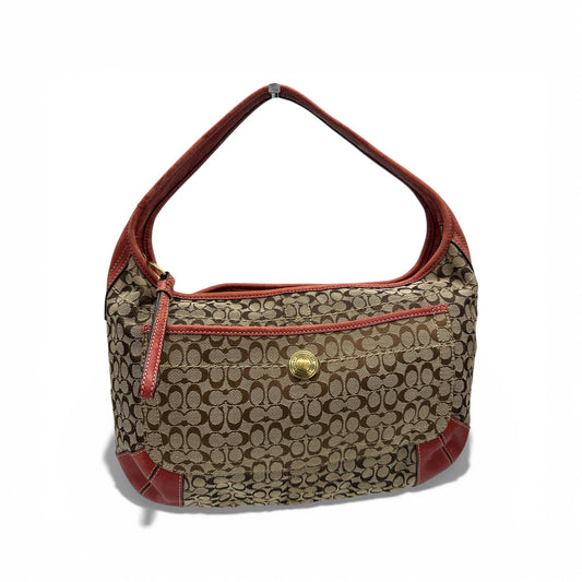 Sac bandoulière vintage Coach 10772 marron à monogramme Ergo