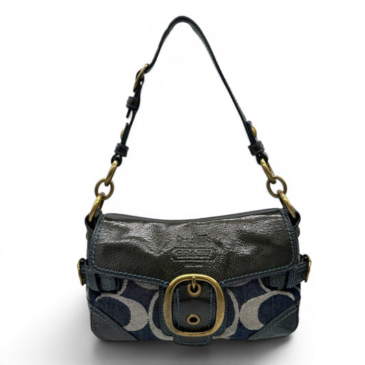 Sac à bandoulière vintage Coach 12535 Bleecker en denim monogrammé