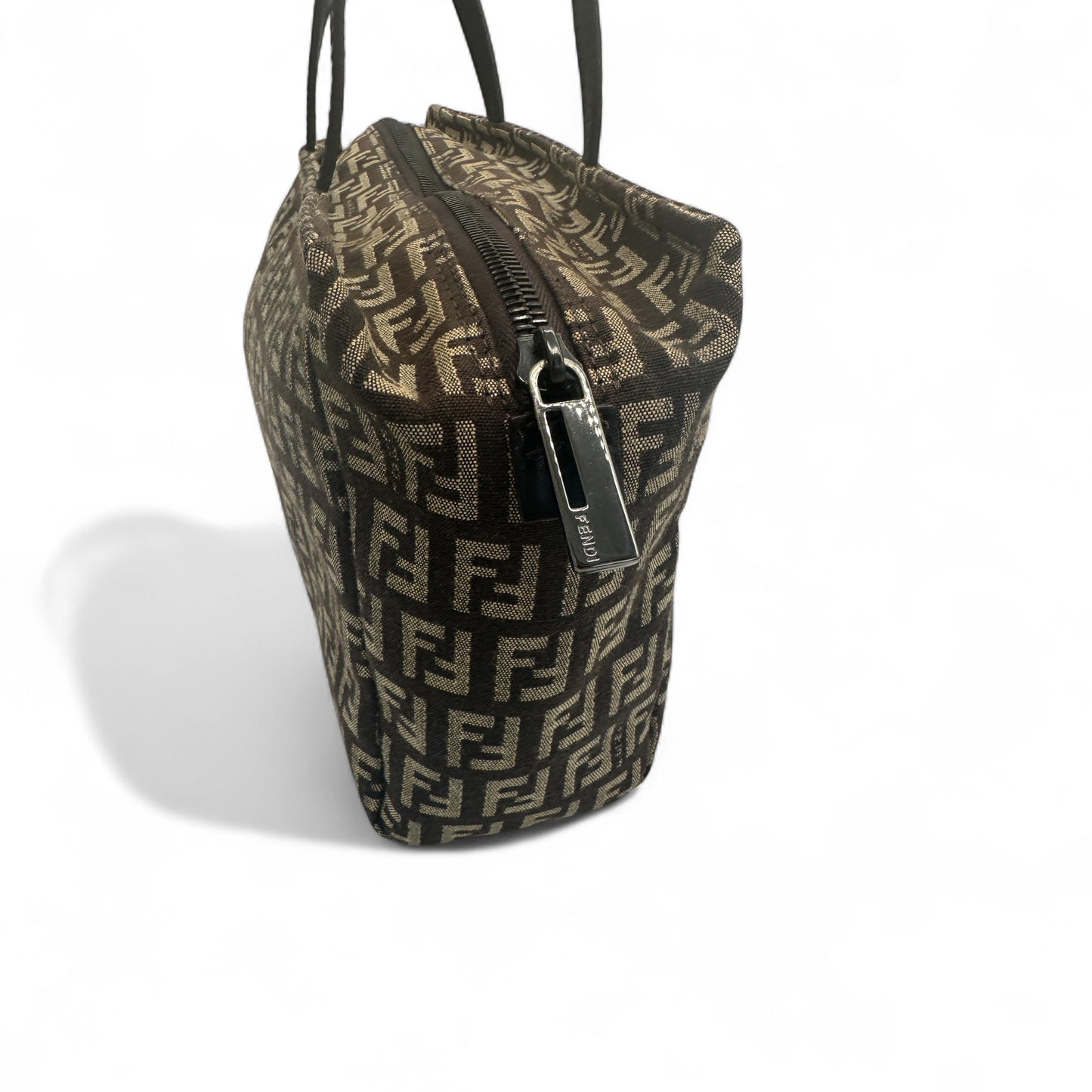 Vintage Fendi Zucchino Canvas Boston Bag