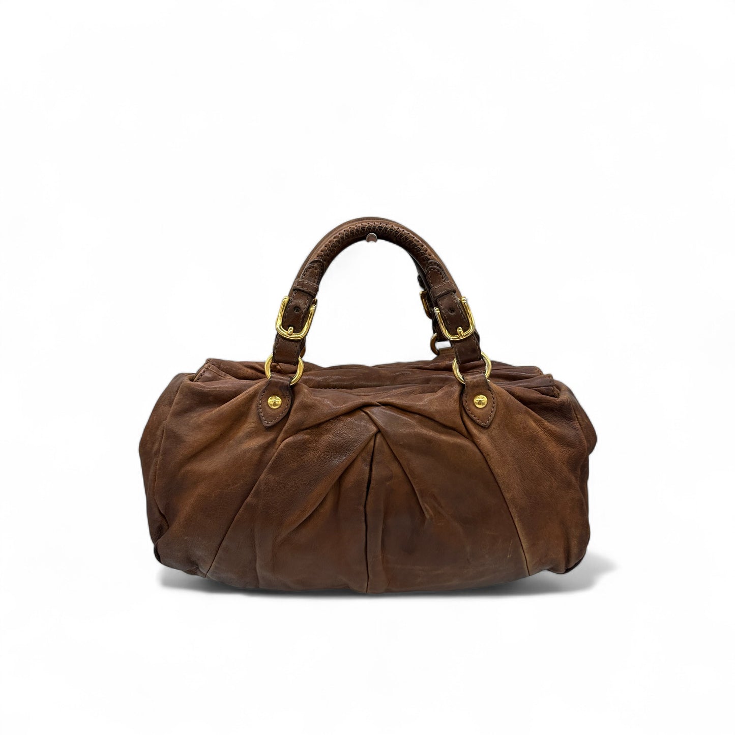 Vintage Miu Miu Brown Leather Slouchy Handbag