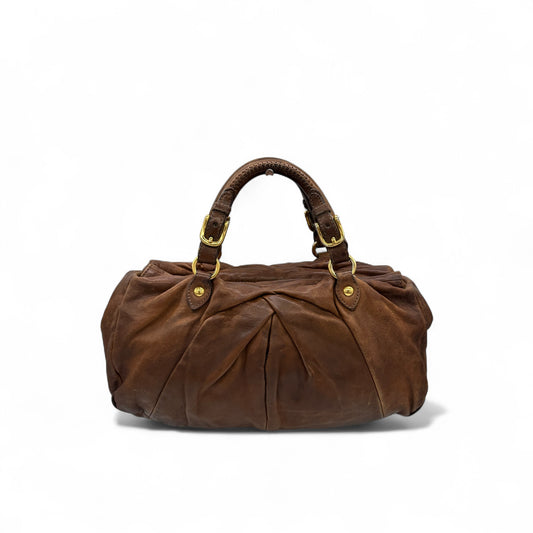 Vintage Miu Miu Brown Leather Slouchy Handbag