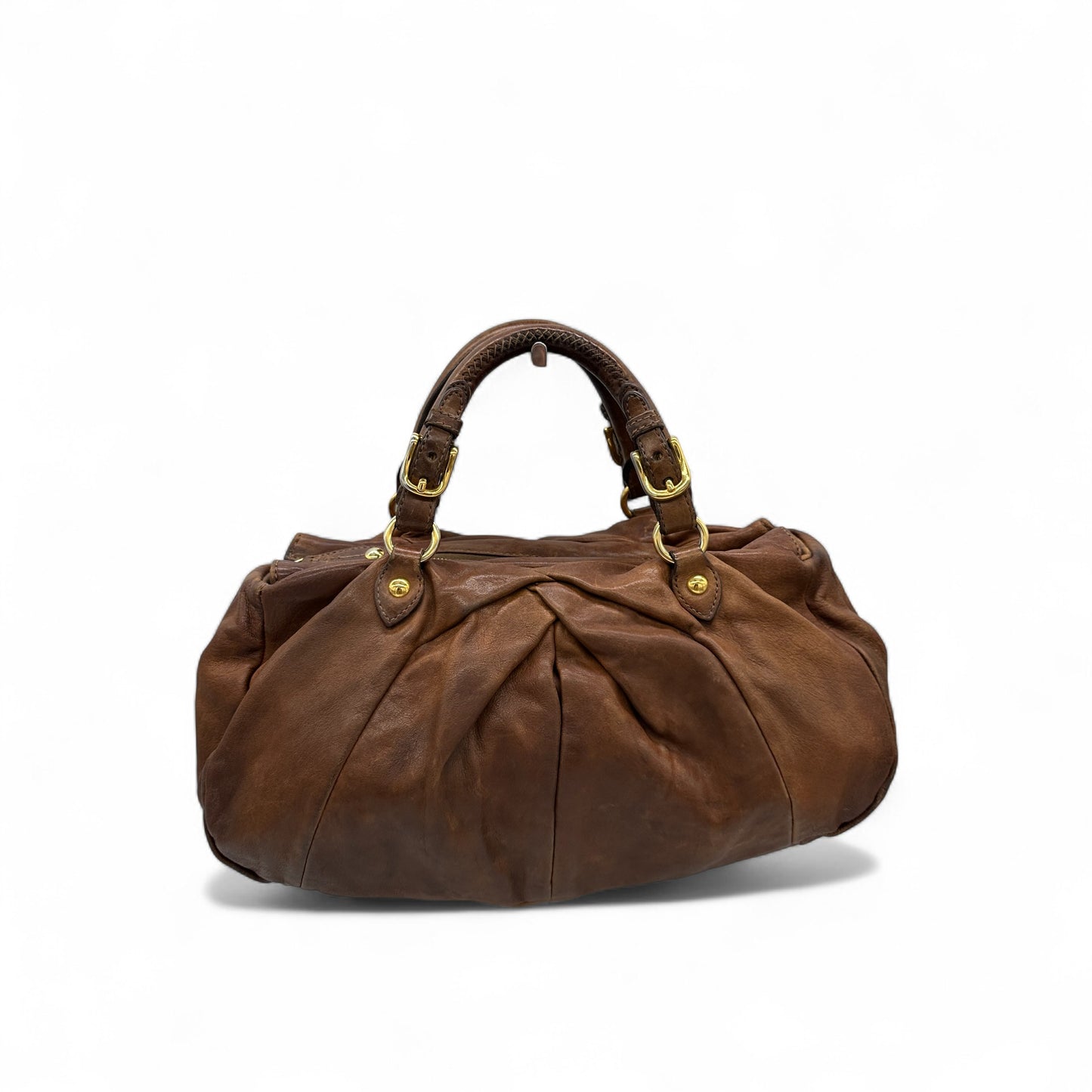 Vintage Miu Miu Brown Leather Slouchy Handbag