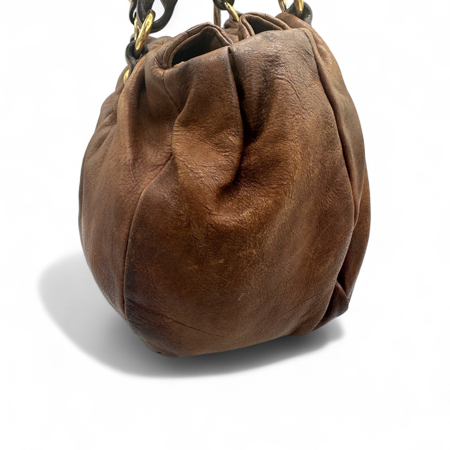 Vintage Miu Miu Brown Leather Slouchy Handbag