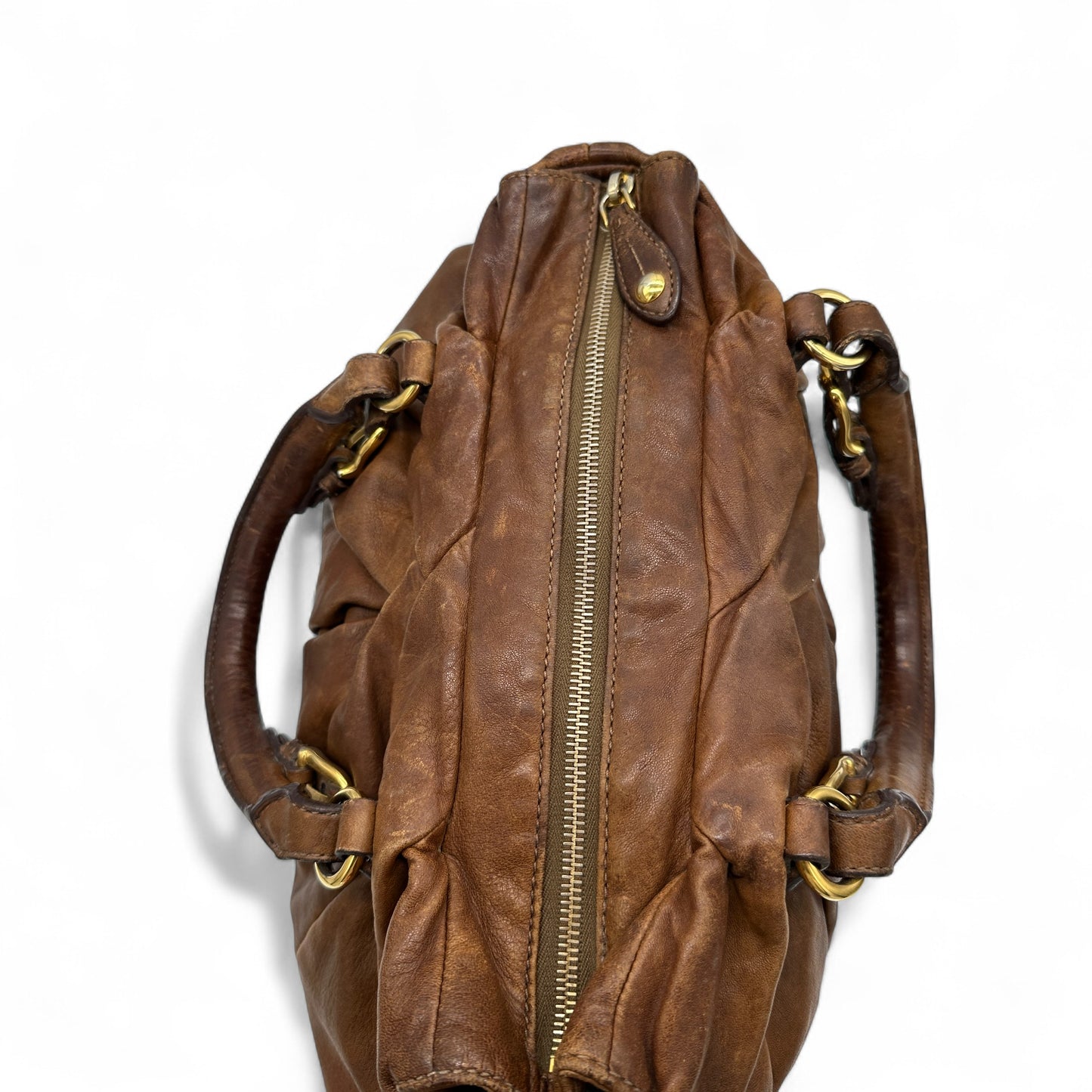 Vintage Miu Miu Brown Leather Slouchy Handbag