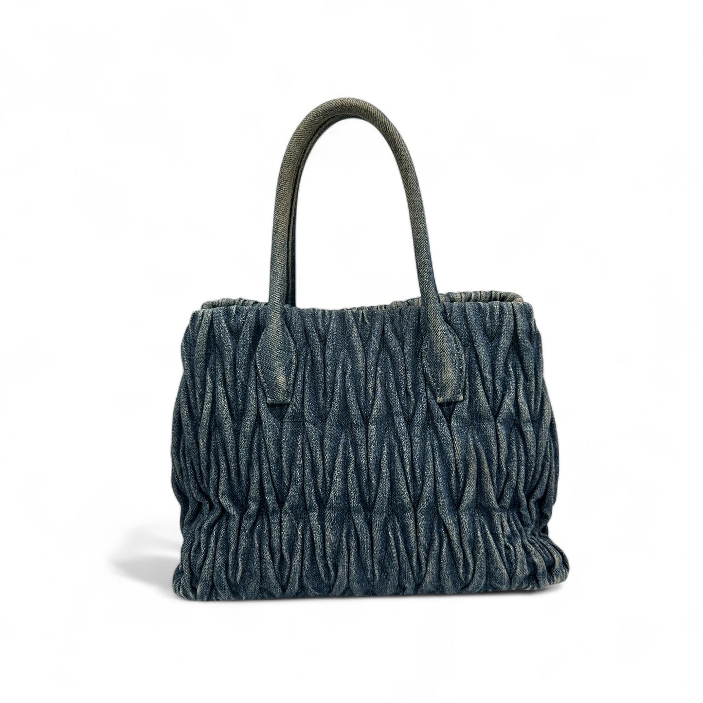 Miu Miu Matelassè Denim Tote Handbag