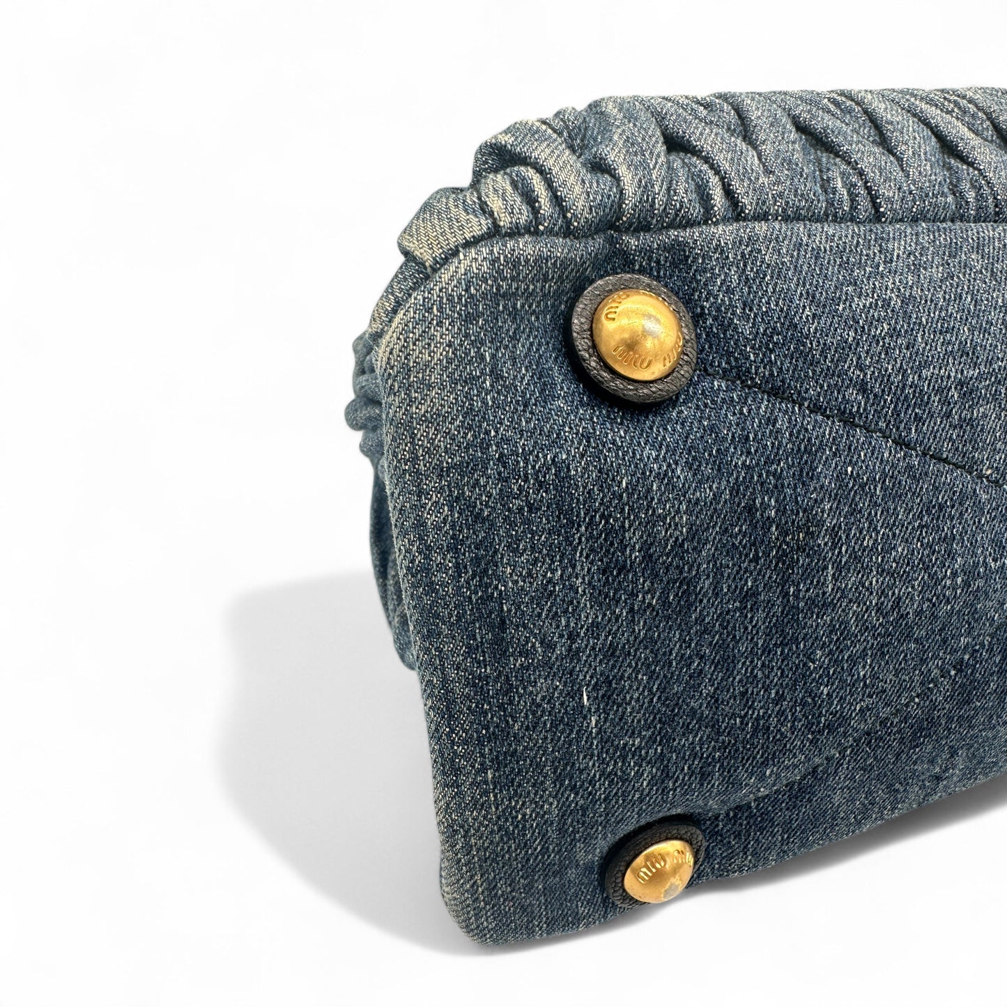 Miu Miu Matelassè Denim Tote Handbag