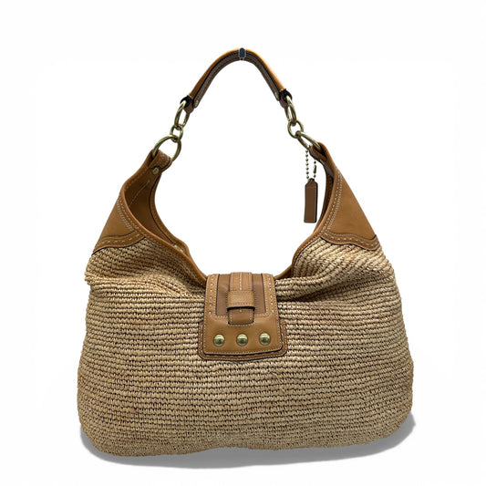 Vintage Coach F13374 Bleecker Millie Raffia Oversized Straw Bag
