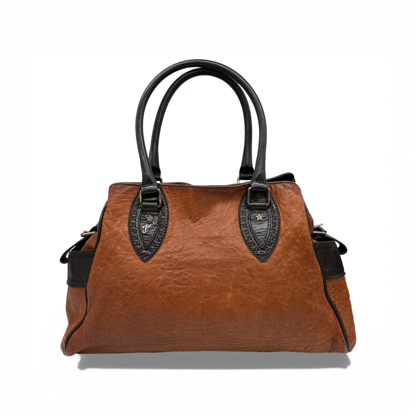 Vintage Fendi Ethnico Brown Leather Handbag