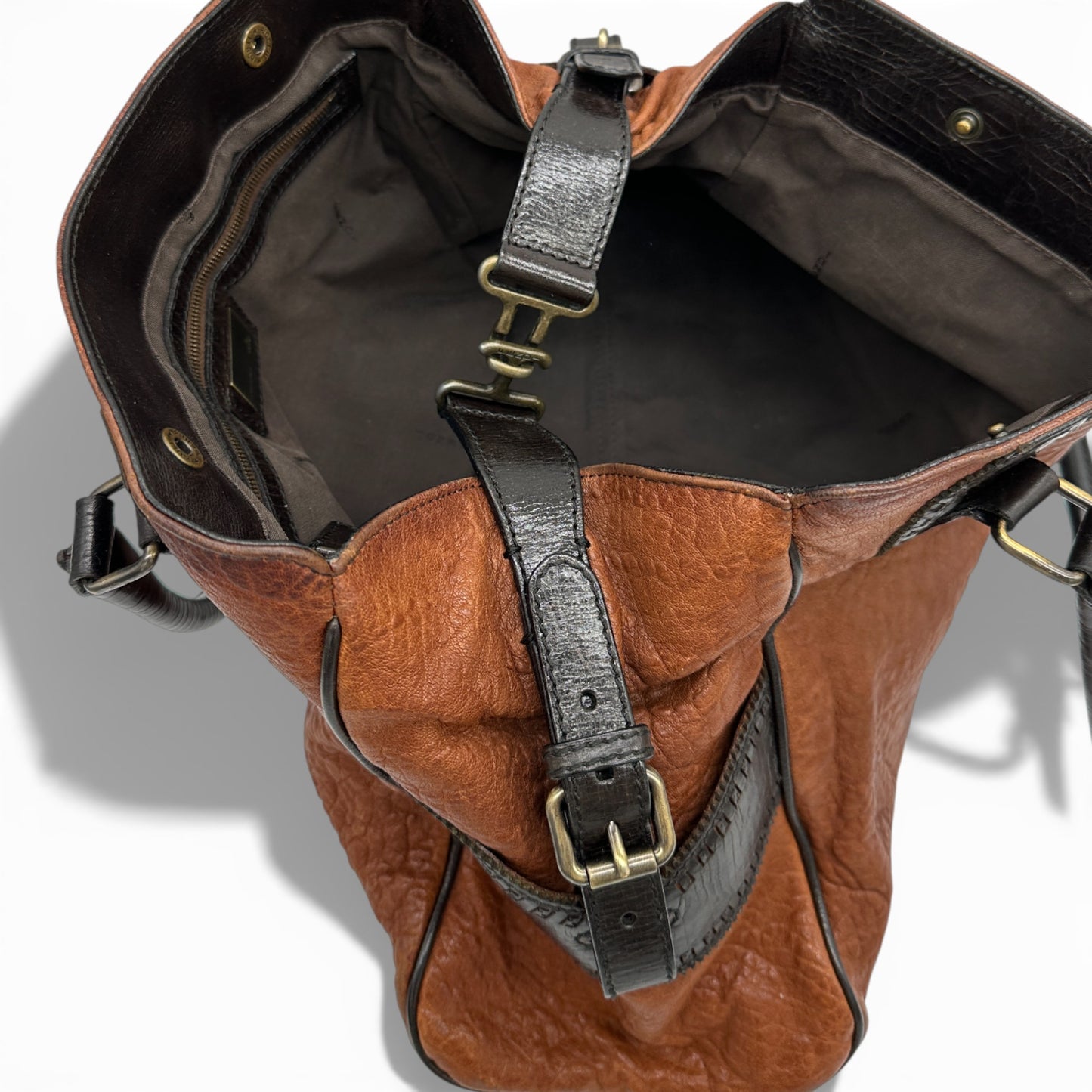 Vintage Fendi Ethnico Brown Leather Handbag