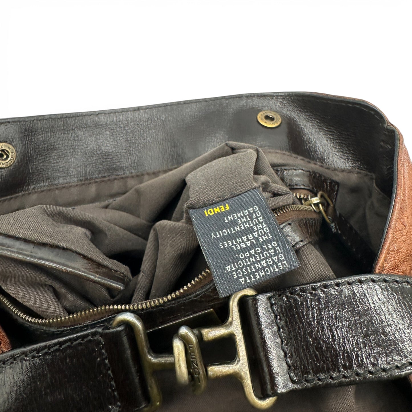 Vintage Fendi Ethnico Brown Leather Handbag