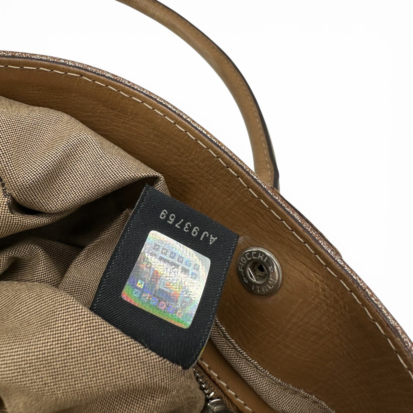 Vintage Fendi Metallic Shimmer Ethnico Leather Handbag