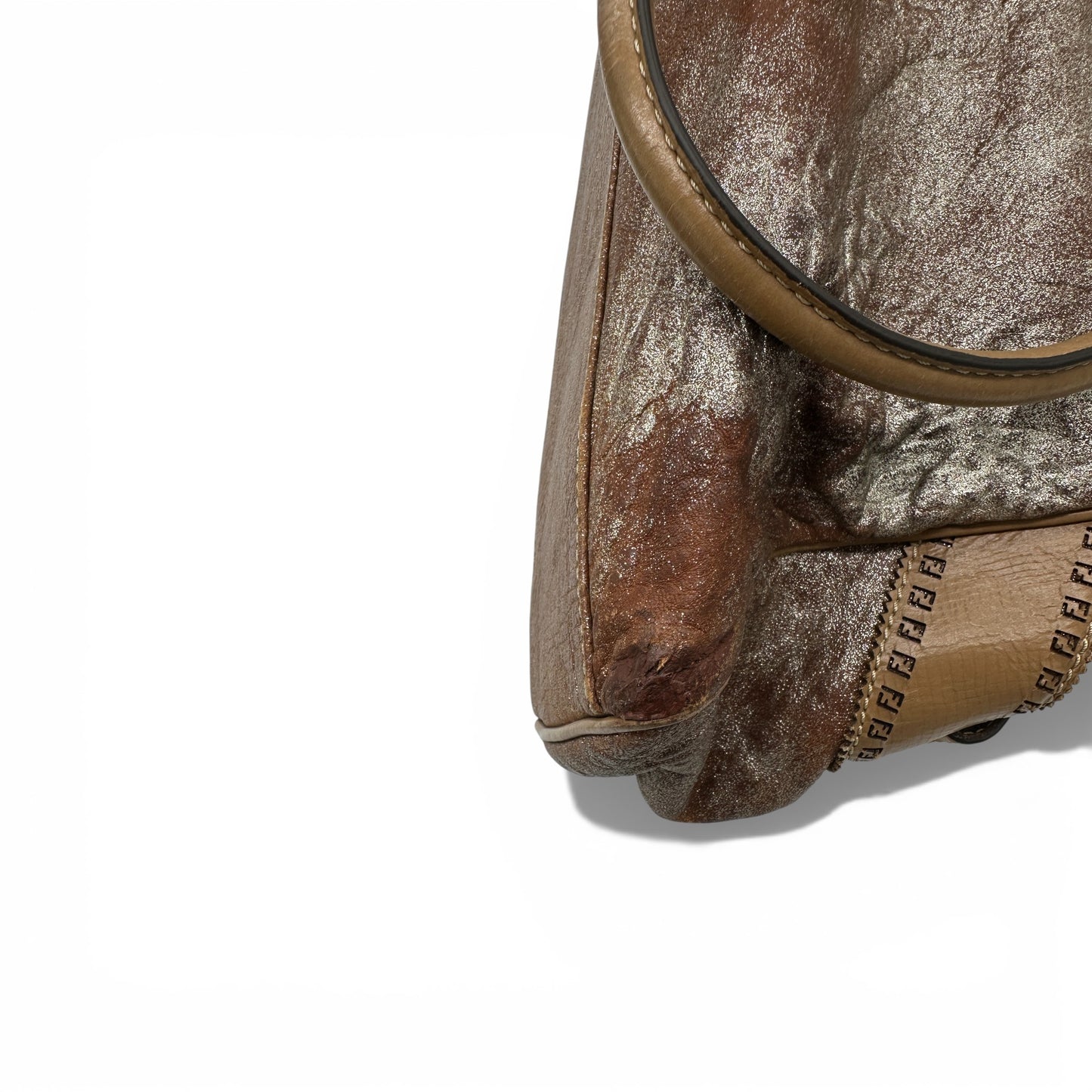 Vintage Fendi Metallic Shimmer Ethnico Leather Handbag