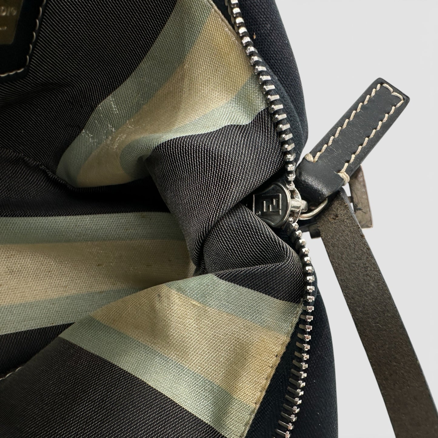 Vintage Fendi Denim Navy Pochette Shoulder Bag