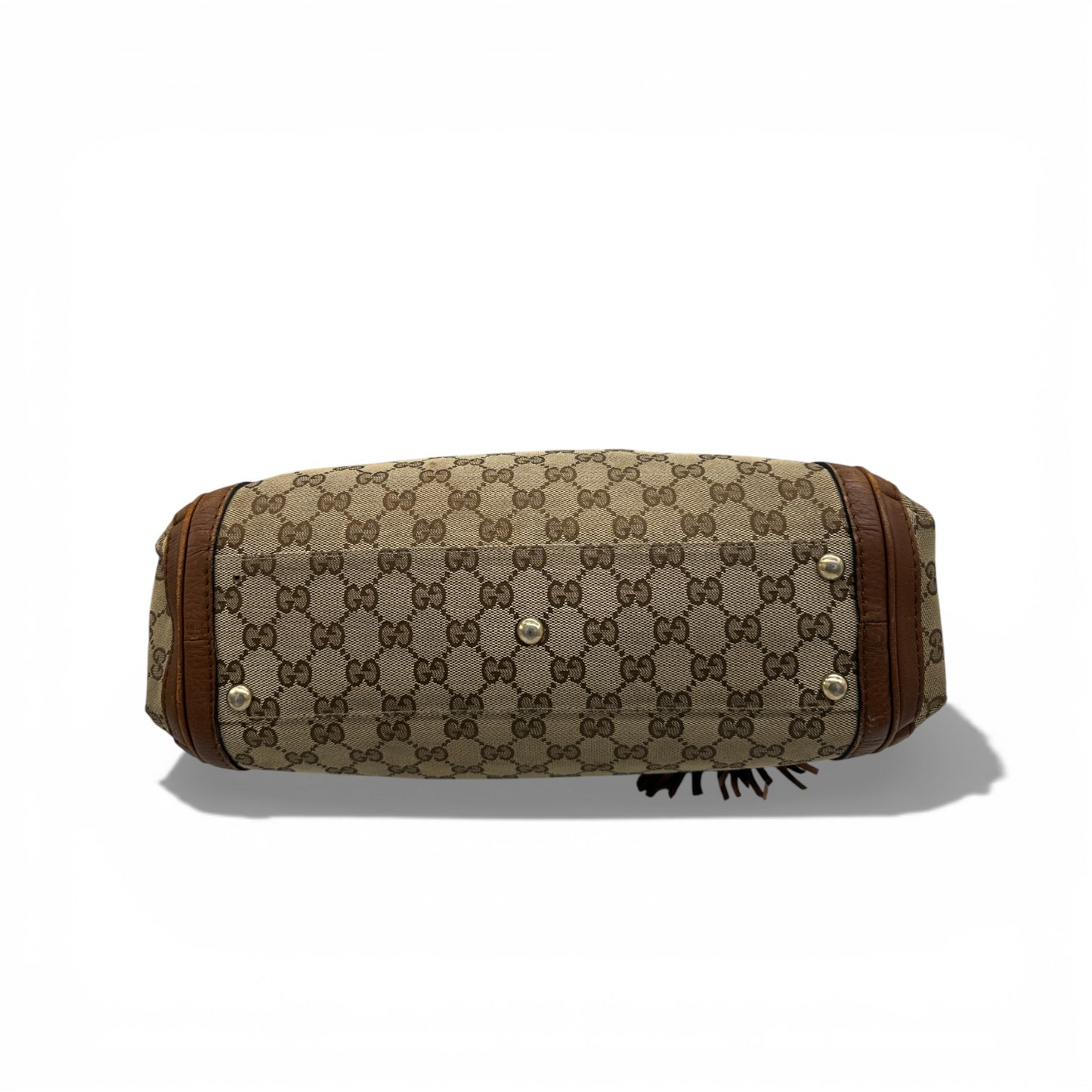 Vintage Gucci Bella GG Canvas Bamboo Handbag