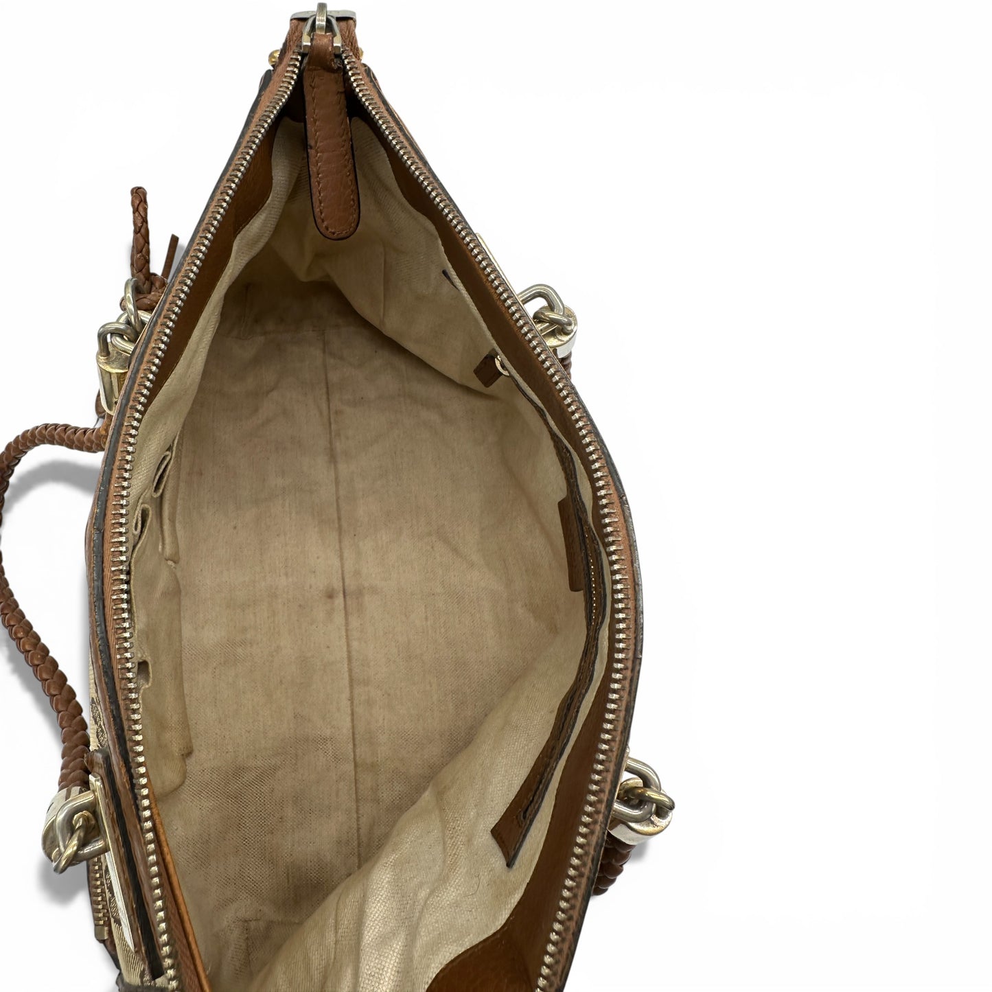 Vintage Gucci Bella GG Canvas Bamboo Handbag