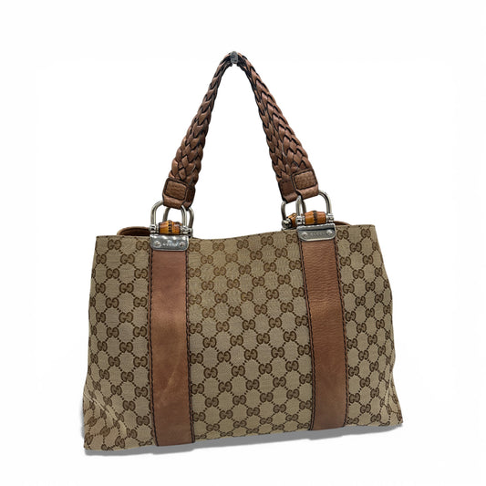 Vintage Gucci Bamboo Monogram Große Tragetasche Schultertasche