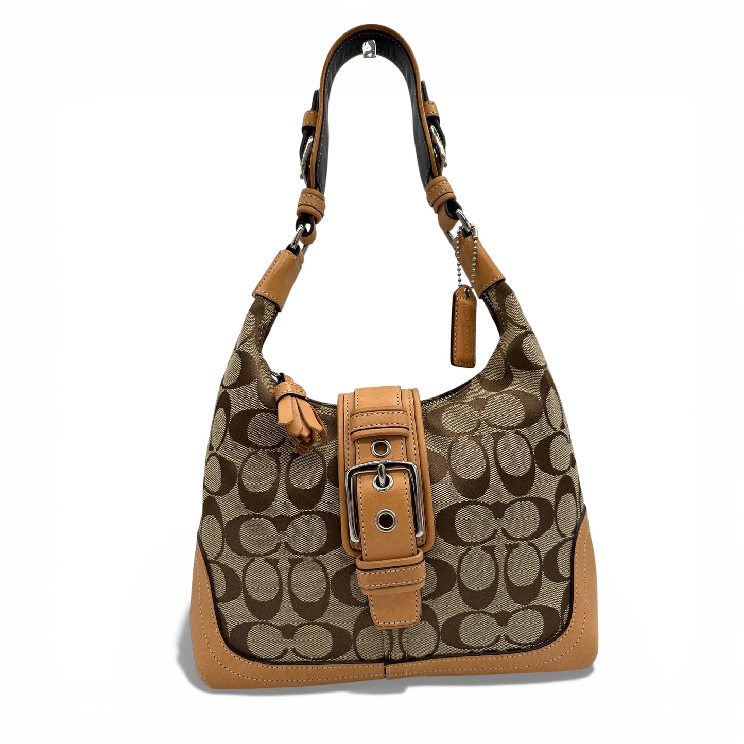 Vintage Coach 6823 Soho Schwarze Halbmond-Schultertasche