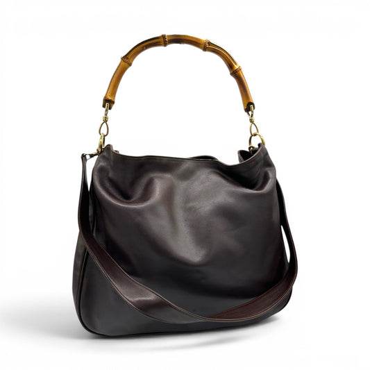Vintage Gucci Bamboo Leather 2-Way Tote Bag