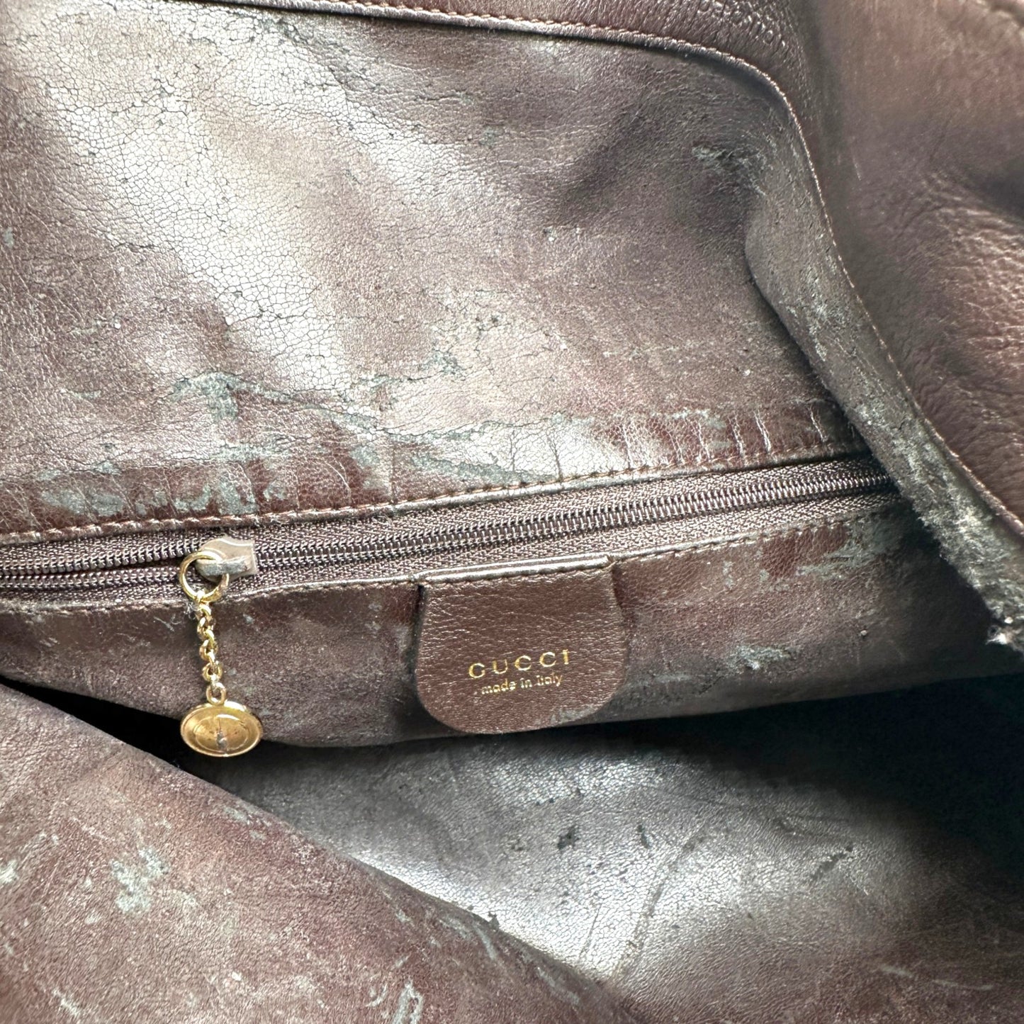 Vintage Gucci Bamboo Leather 2-Way Tote Bag