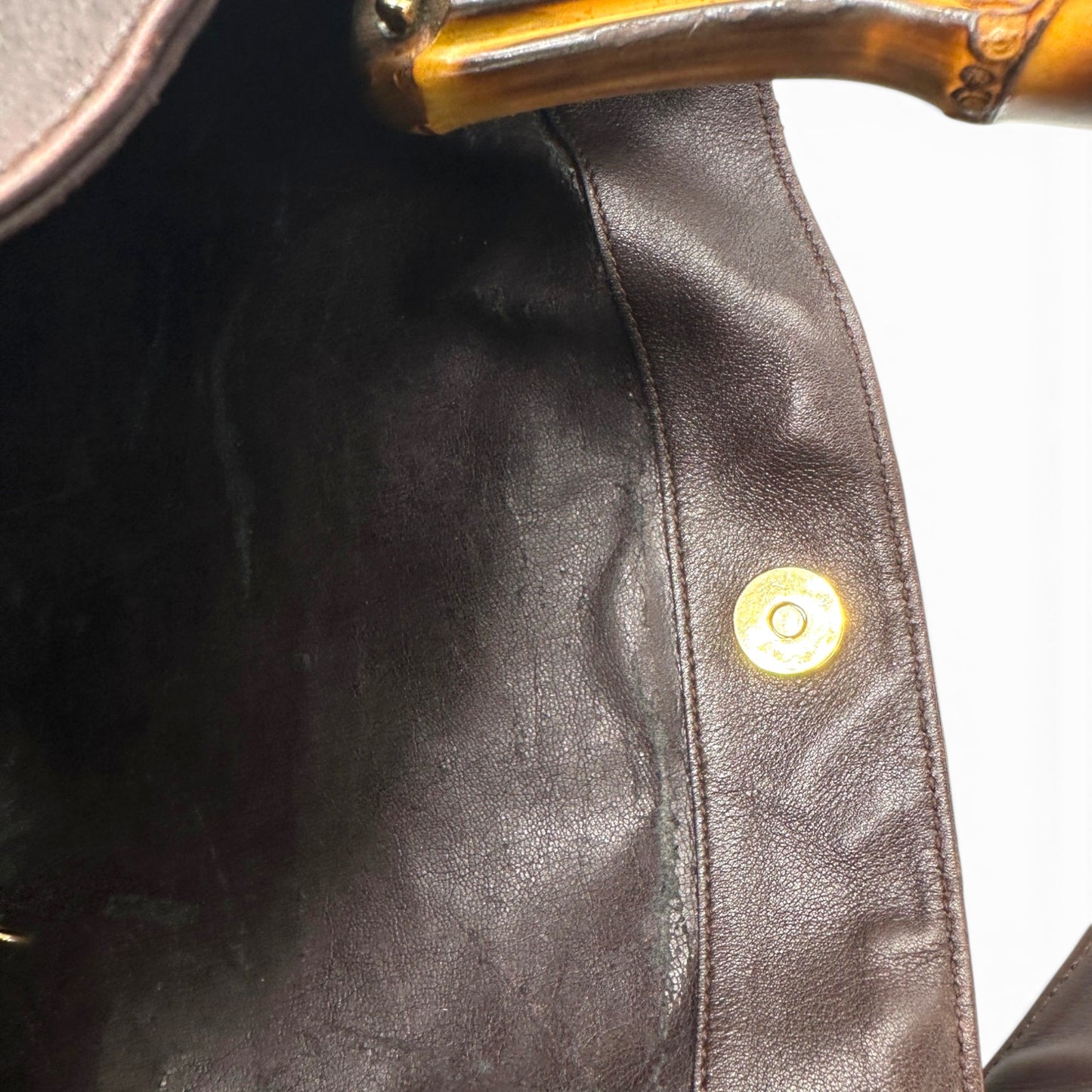 Vintage Gucci Bamboo Leather 2-Way Tote Bag