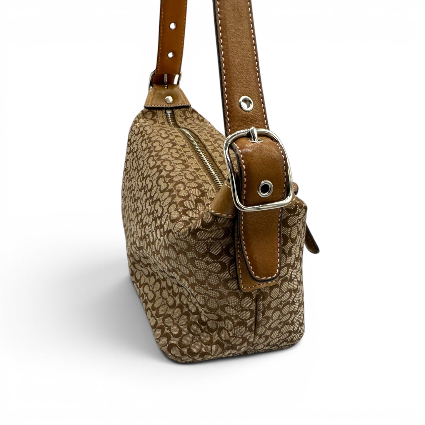 Vintage Coach 6332 Brown Monogram Shoulder Bag
