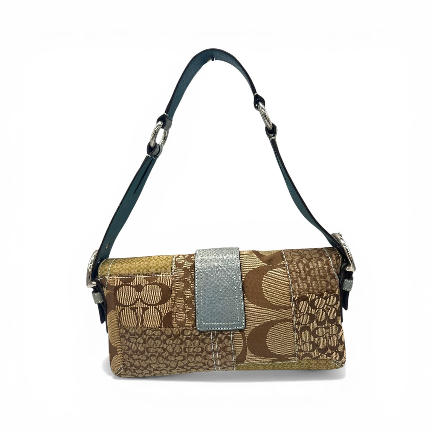 Vintage Coach 8K38 Soho Schultertasche mit Schnalle (Y2K) und Python-Besatz