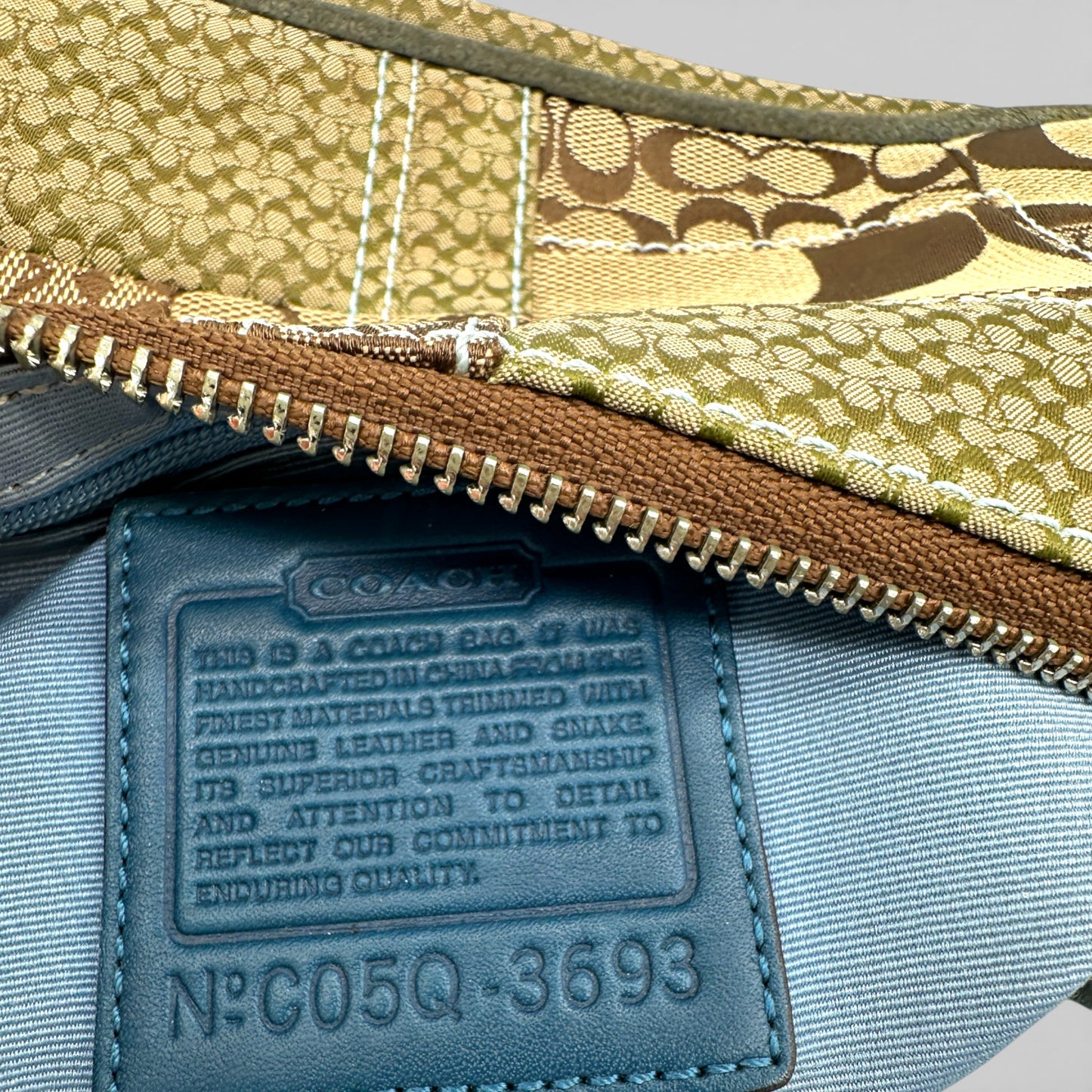 Vintage Coach 3693 Patchwork Mini-Schultertasche