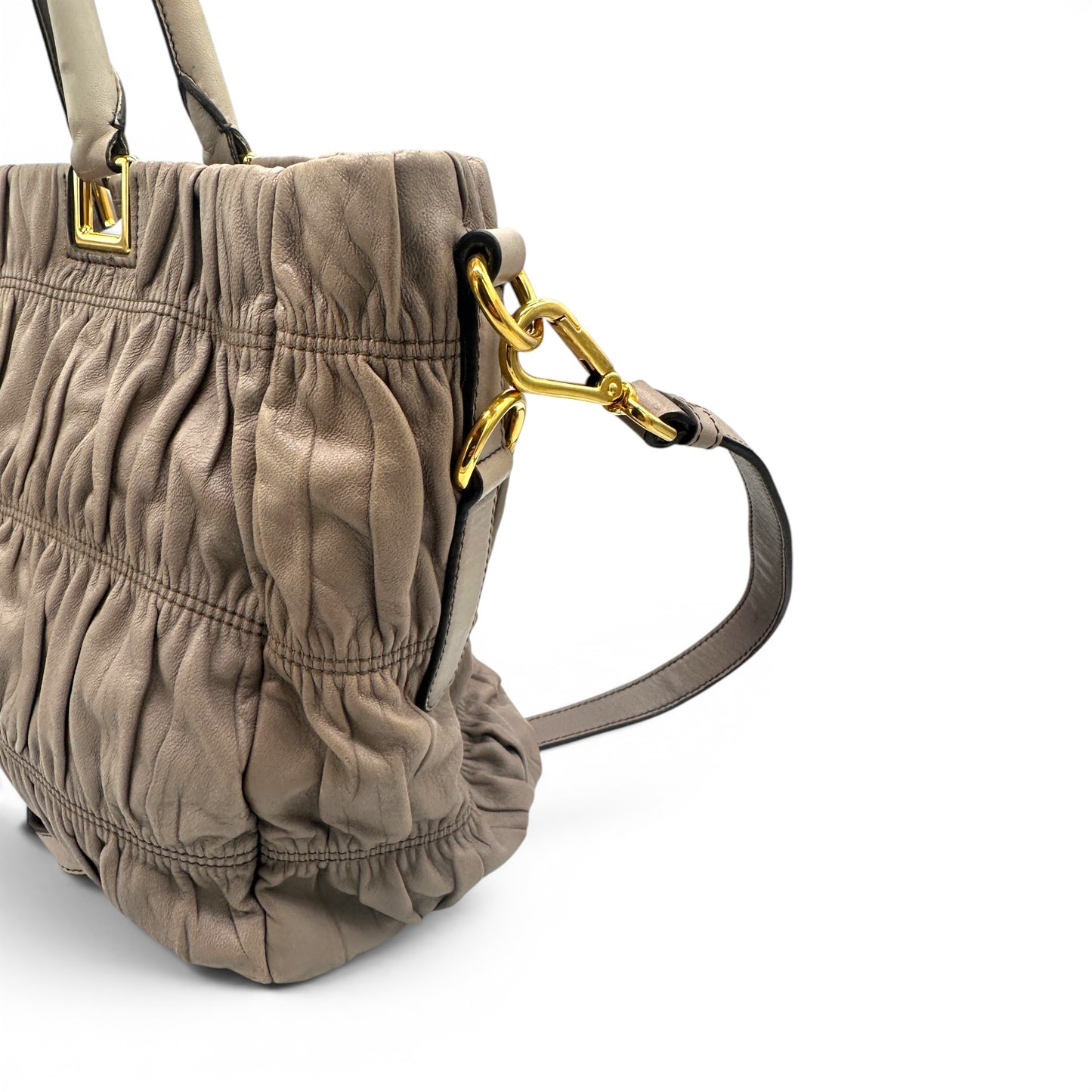 Prada Leather Gaufre 2 Way Handbag
