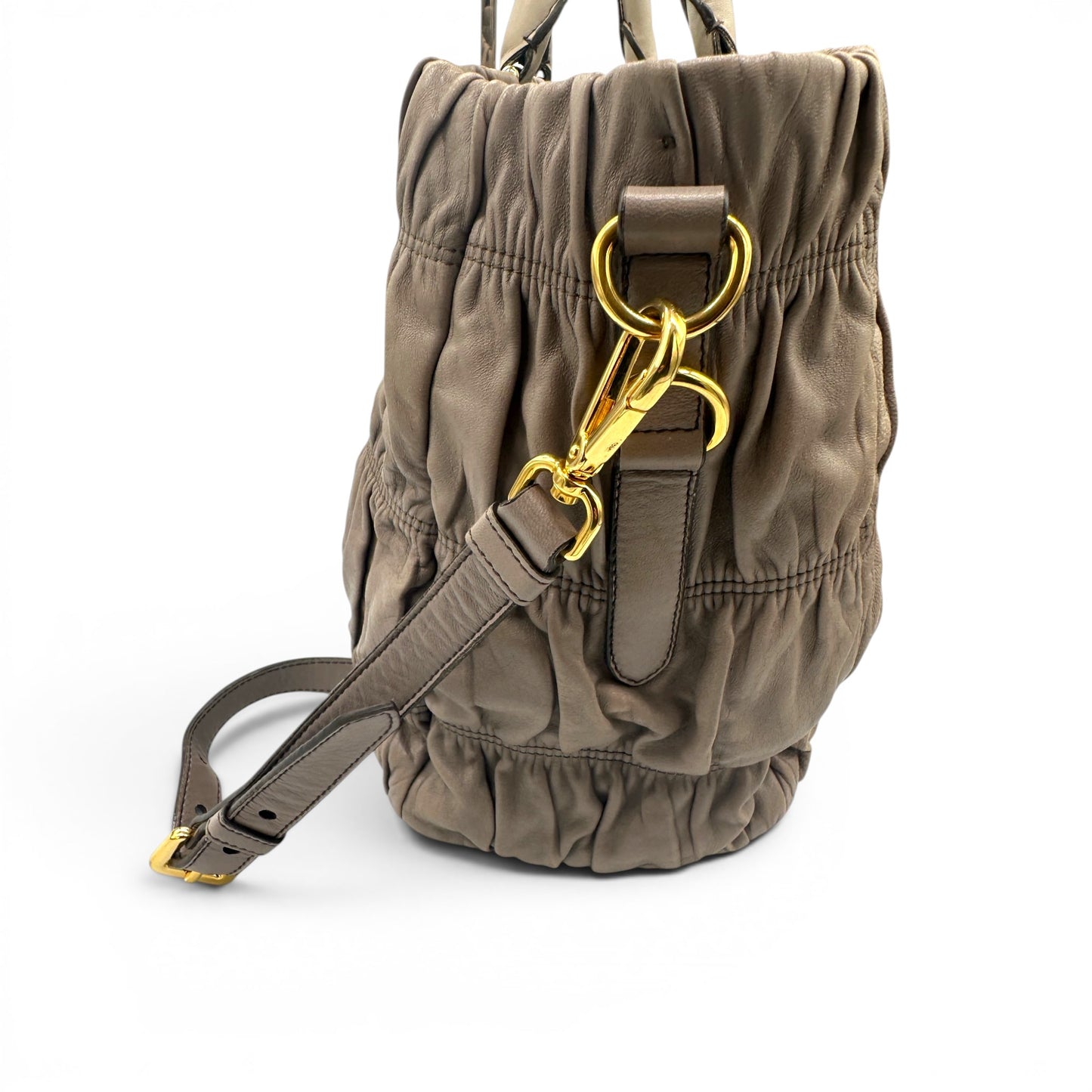 Prada Leather Gaufre 2 Way Handbag