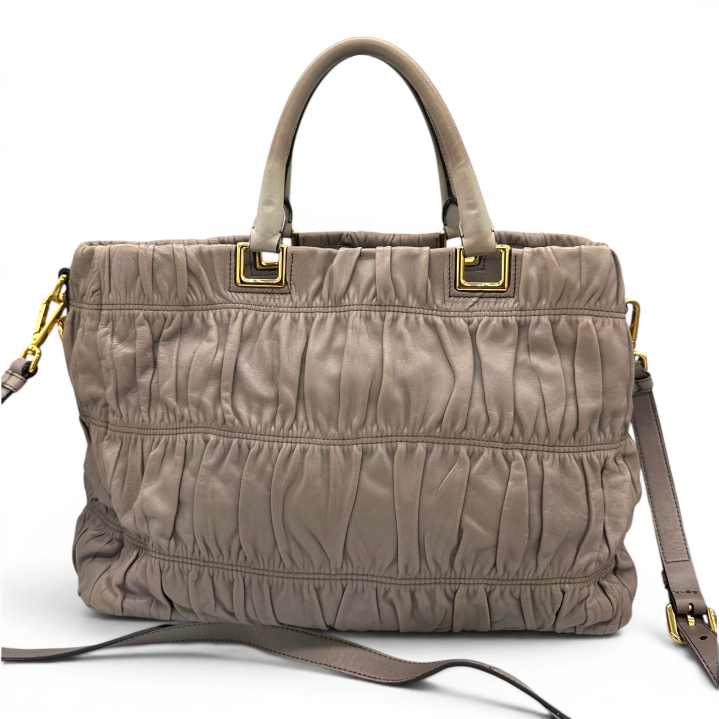 Prada Leather Gaufre 2 Way Handbag