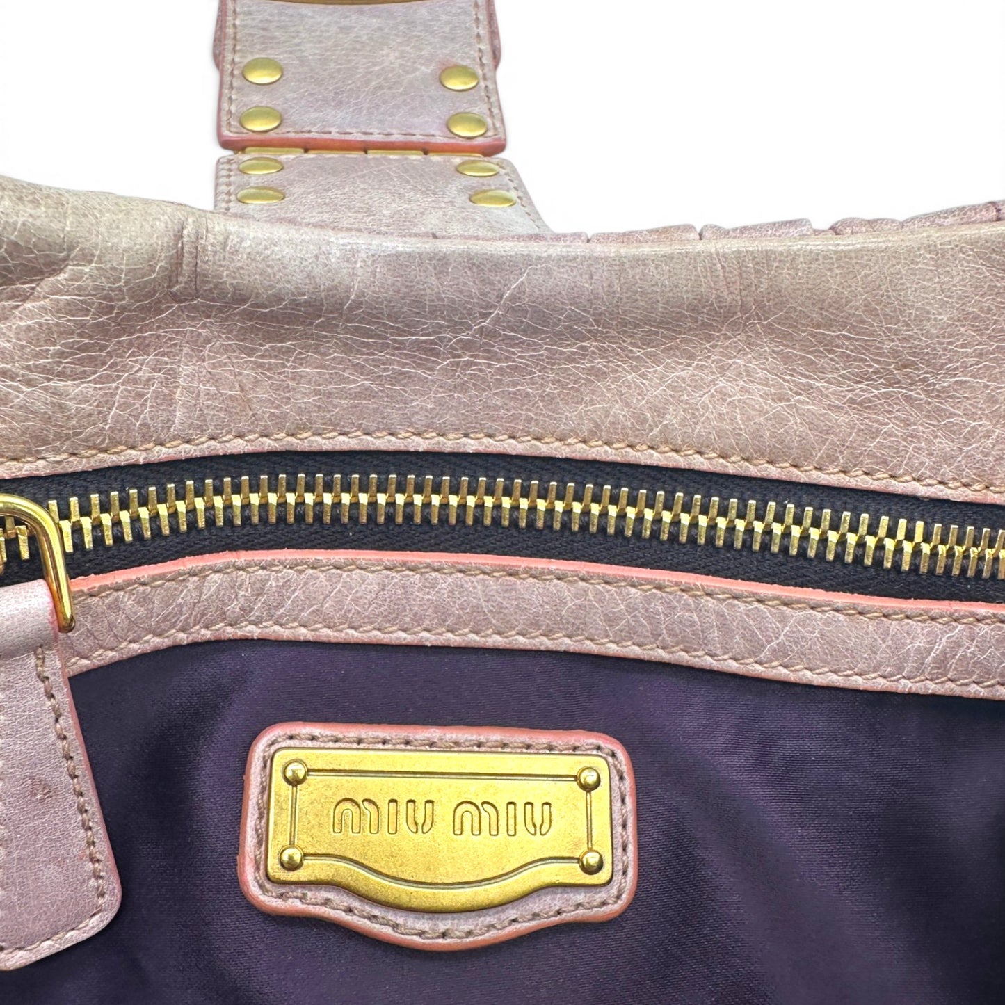 Miu Miu Pink Matelassé Coffer Handbag