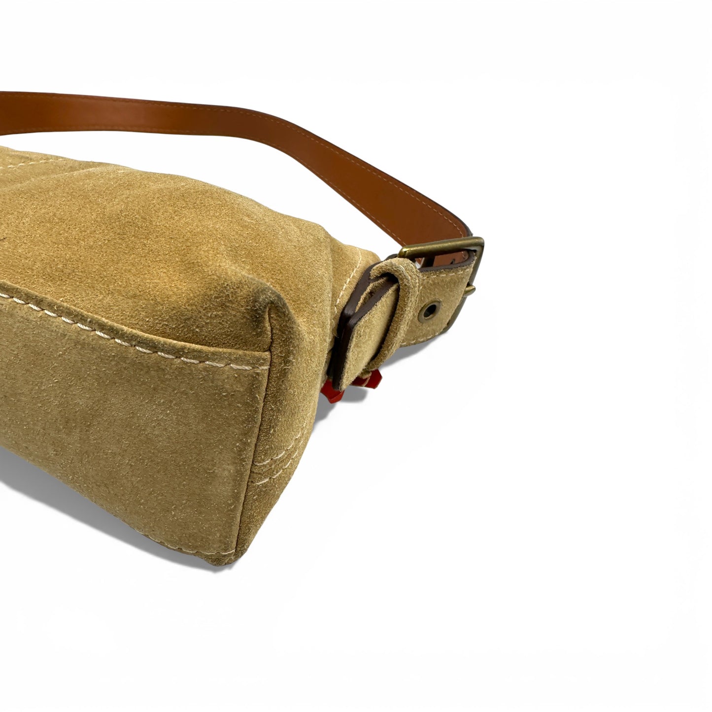 Vintage Coach 5032 Baguette-Schultertasche aus hellgrünem Wildleder