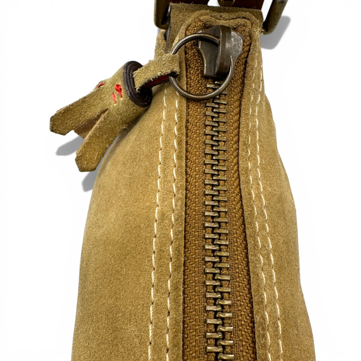 Vintage Coach 5032 Baguette-Schultertasche aus hellgrünem Wildleder