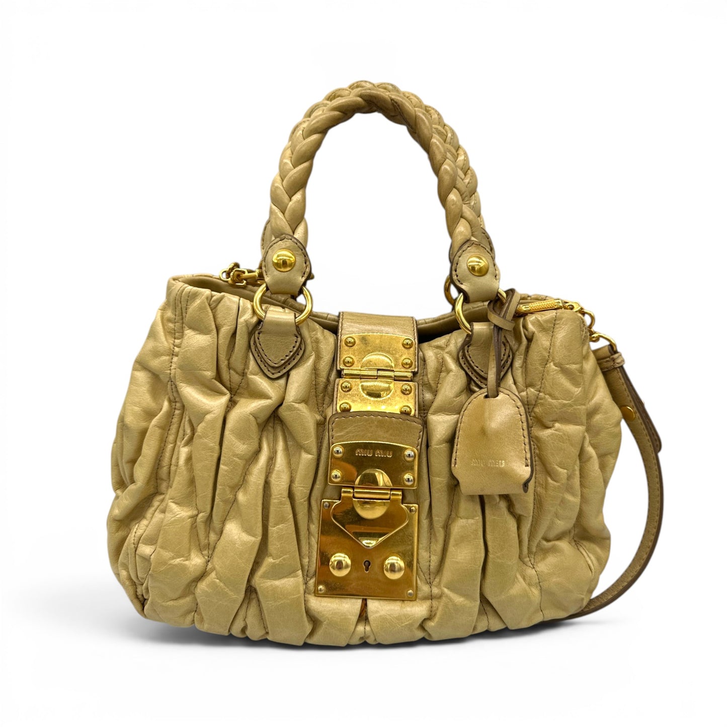 Miu Miu Cream Matelassé Handbag