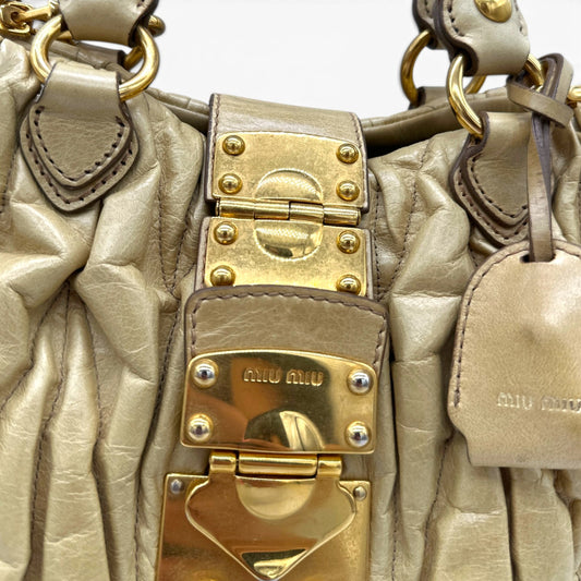 Miu Miu Cream Matelassé Handbag