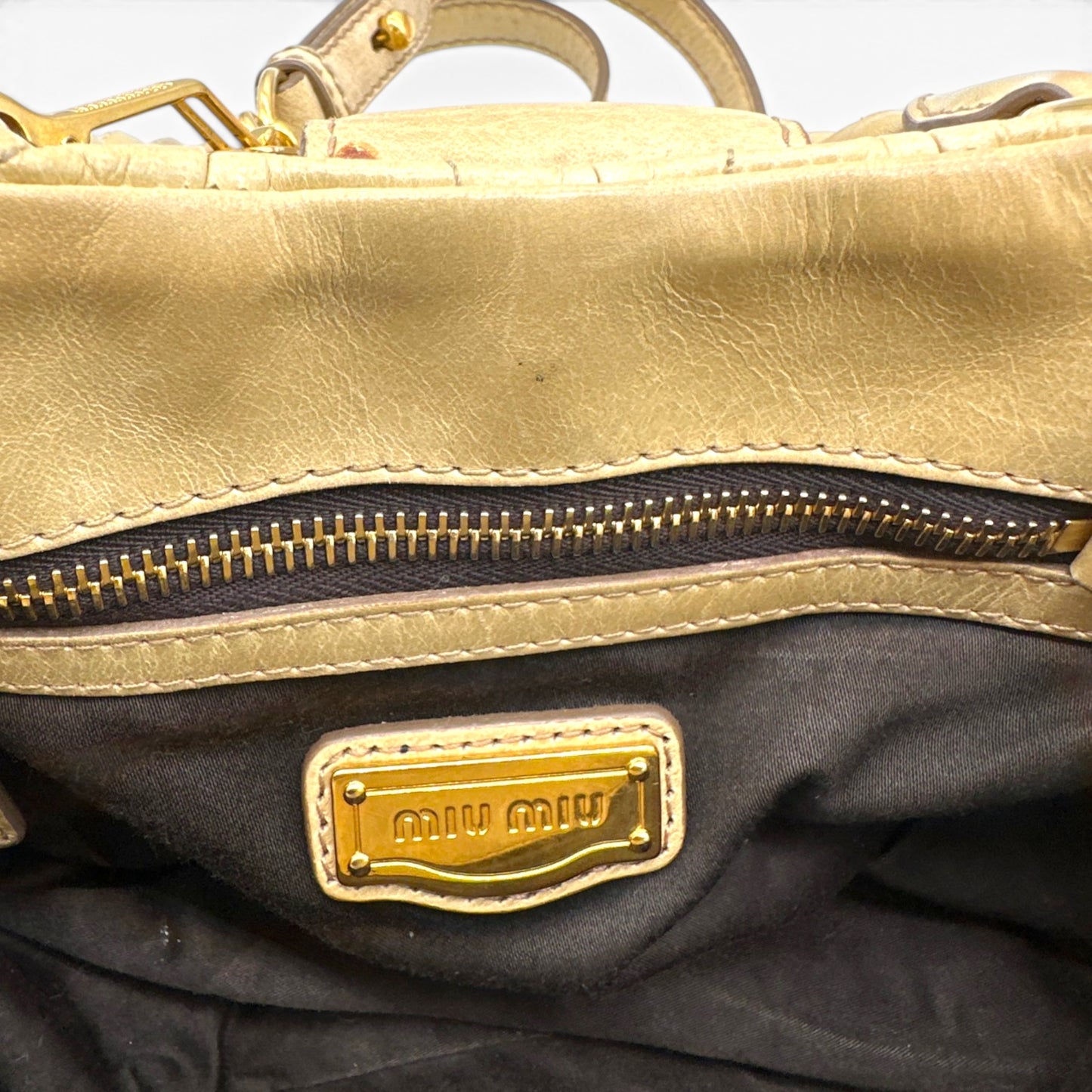 Miu Miu Cream Matelassé Handbag