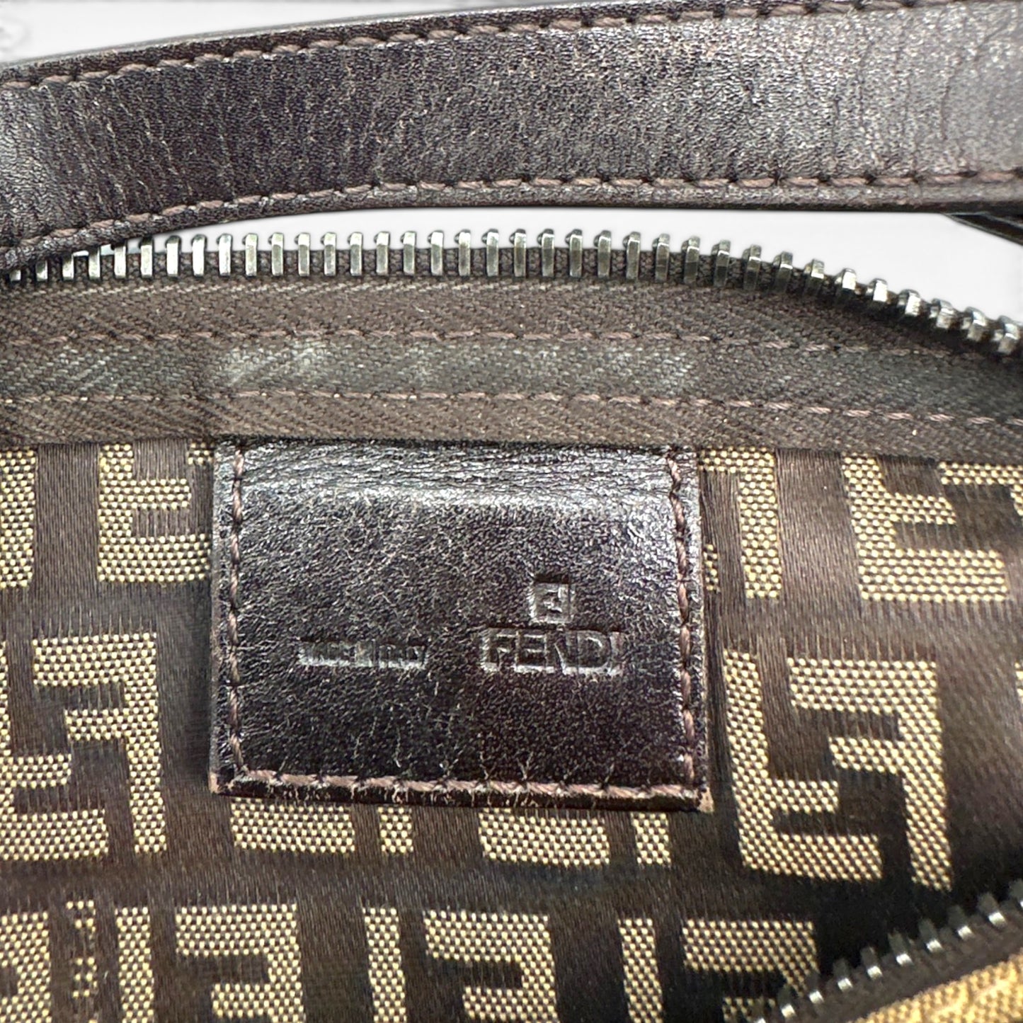 Vintage Fendi Zucchino Pouch Handbag