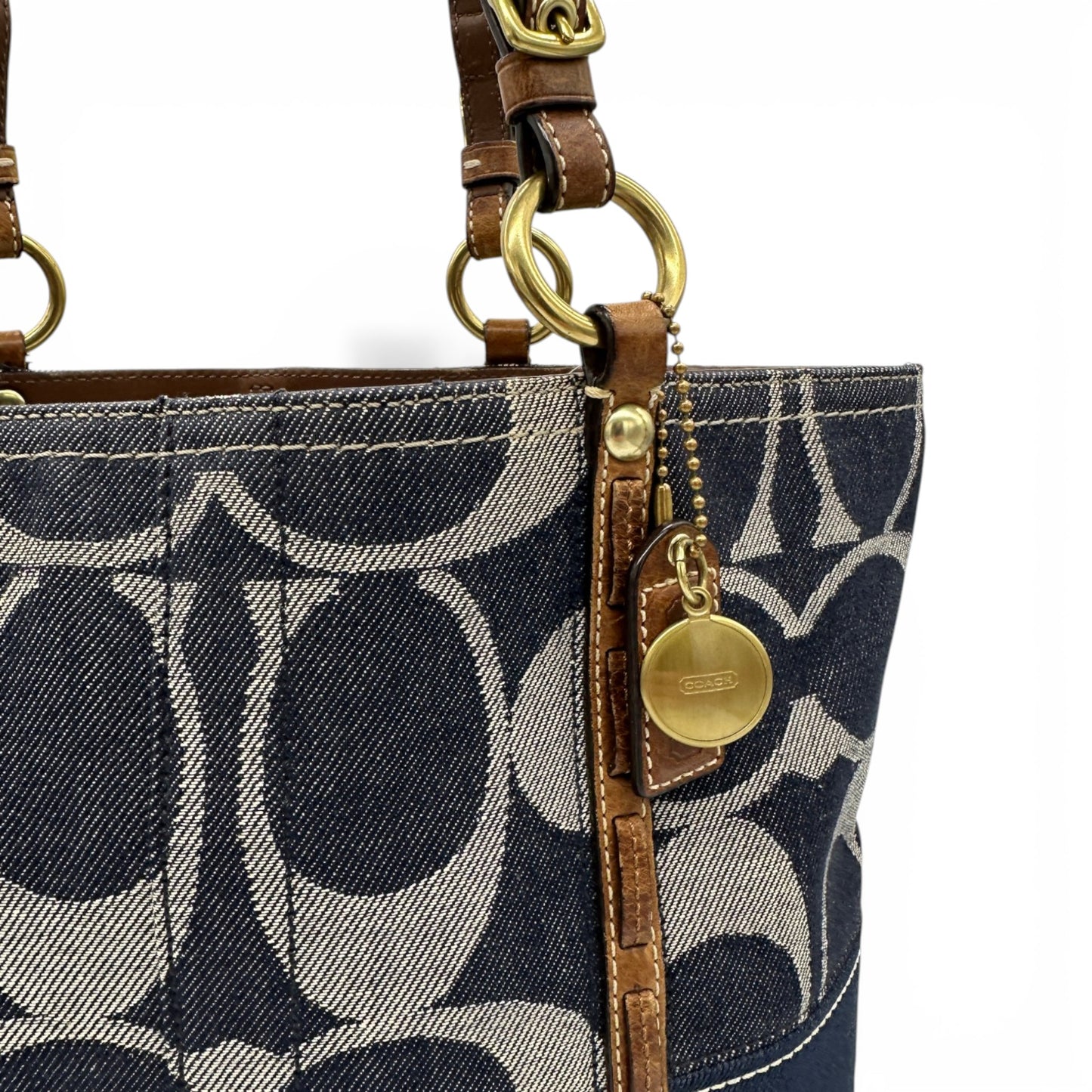 Vintage Coach 11179 Denim Tote Shoulder Bag