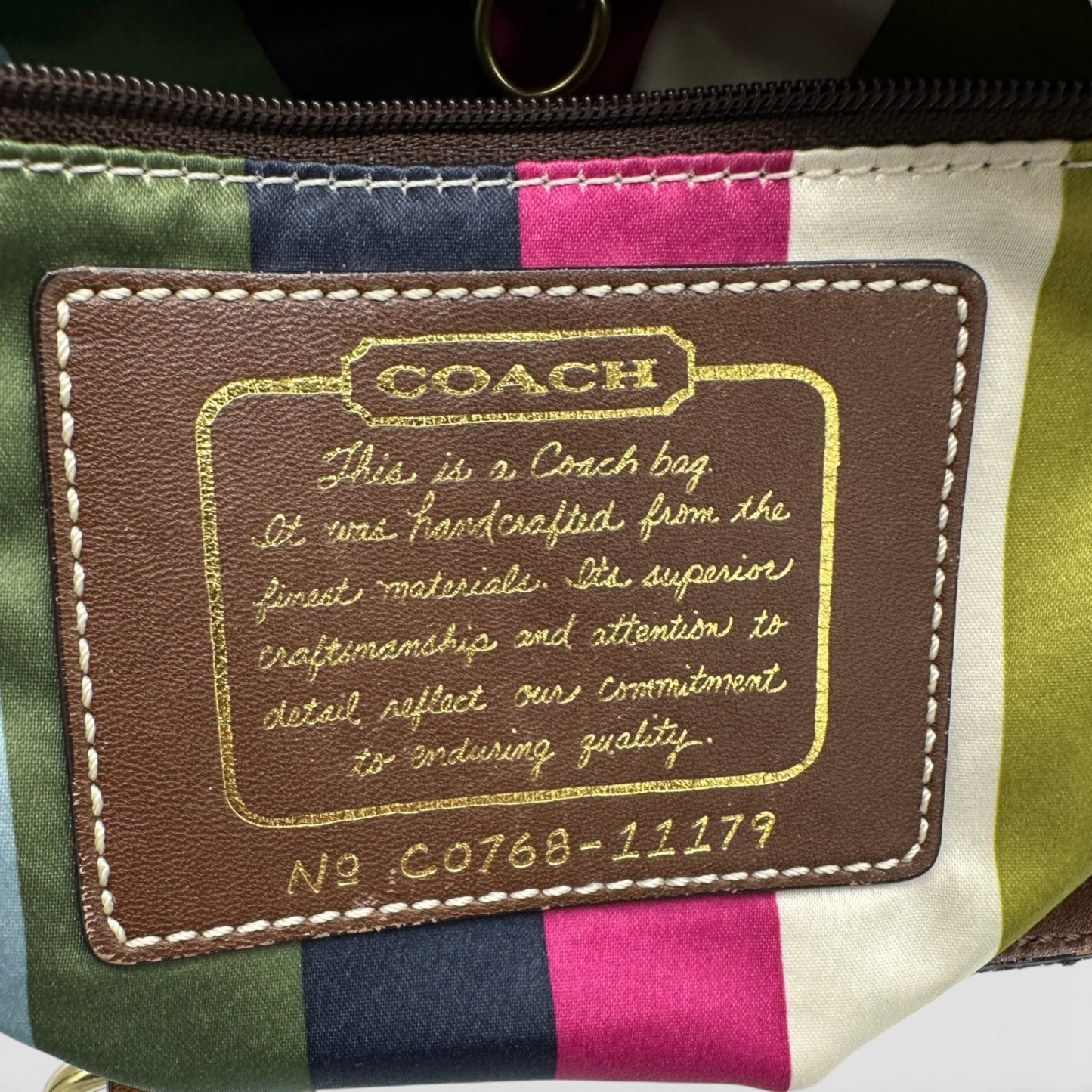 Vintage Coach 11179 Denim Tote Shoulder Bag