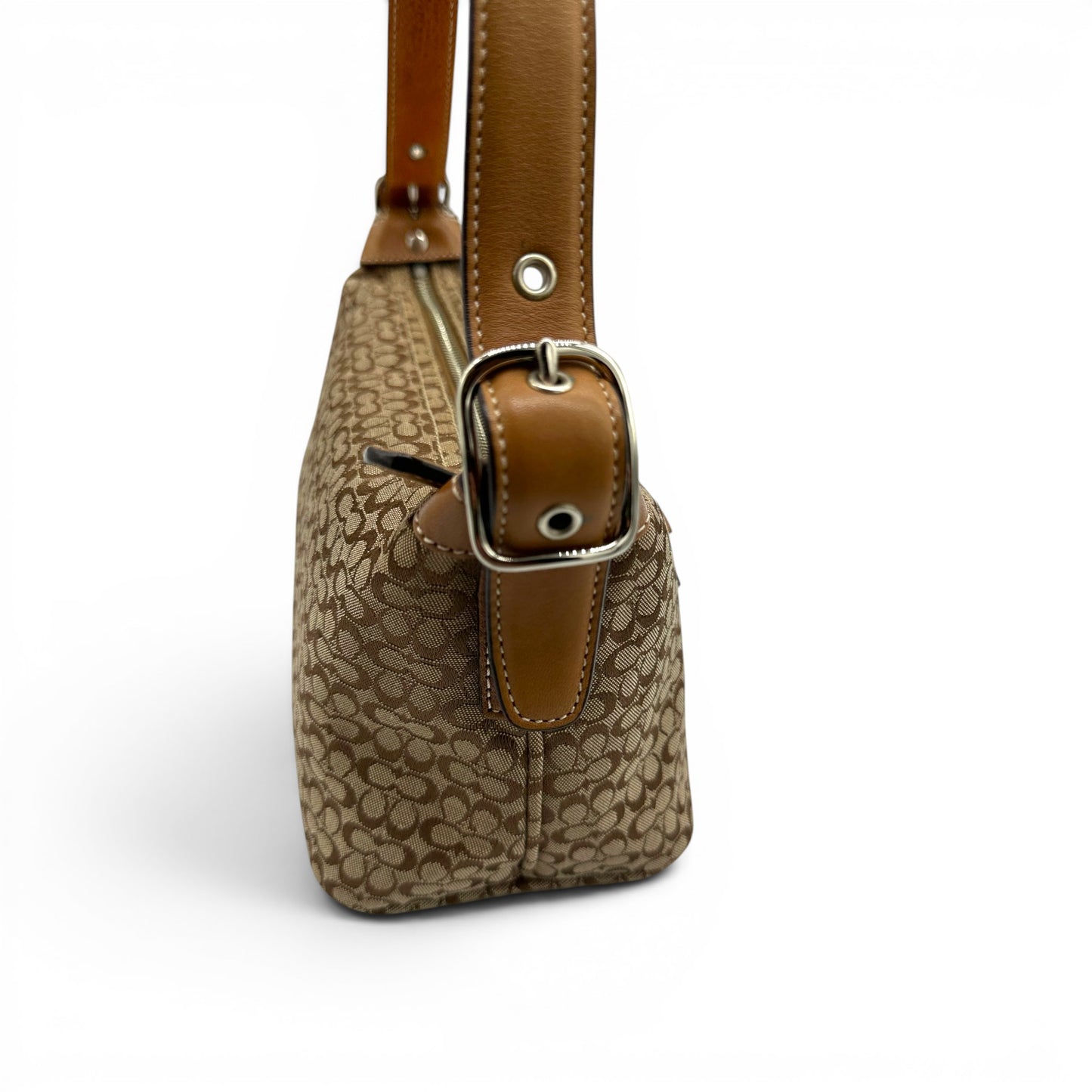 Vintage Coach 6332 braune Monogramm-Schultertasche