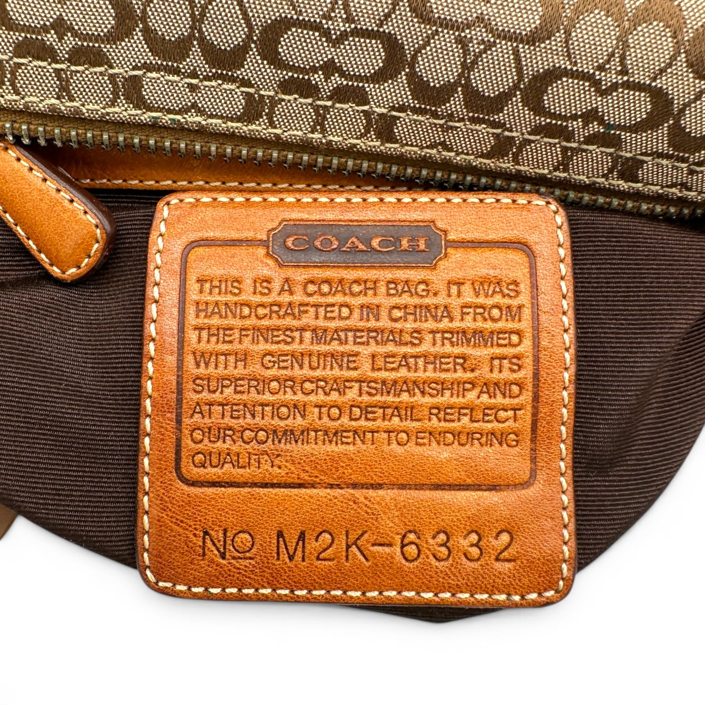 Vintage Coach 6332 braune Monogramm-Schultertasche